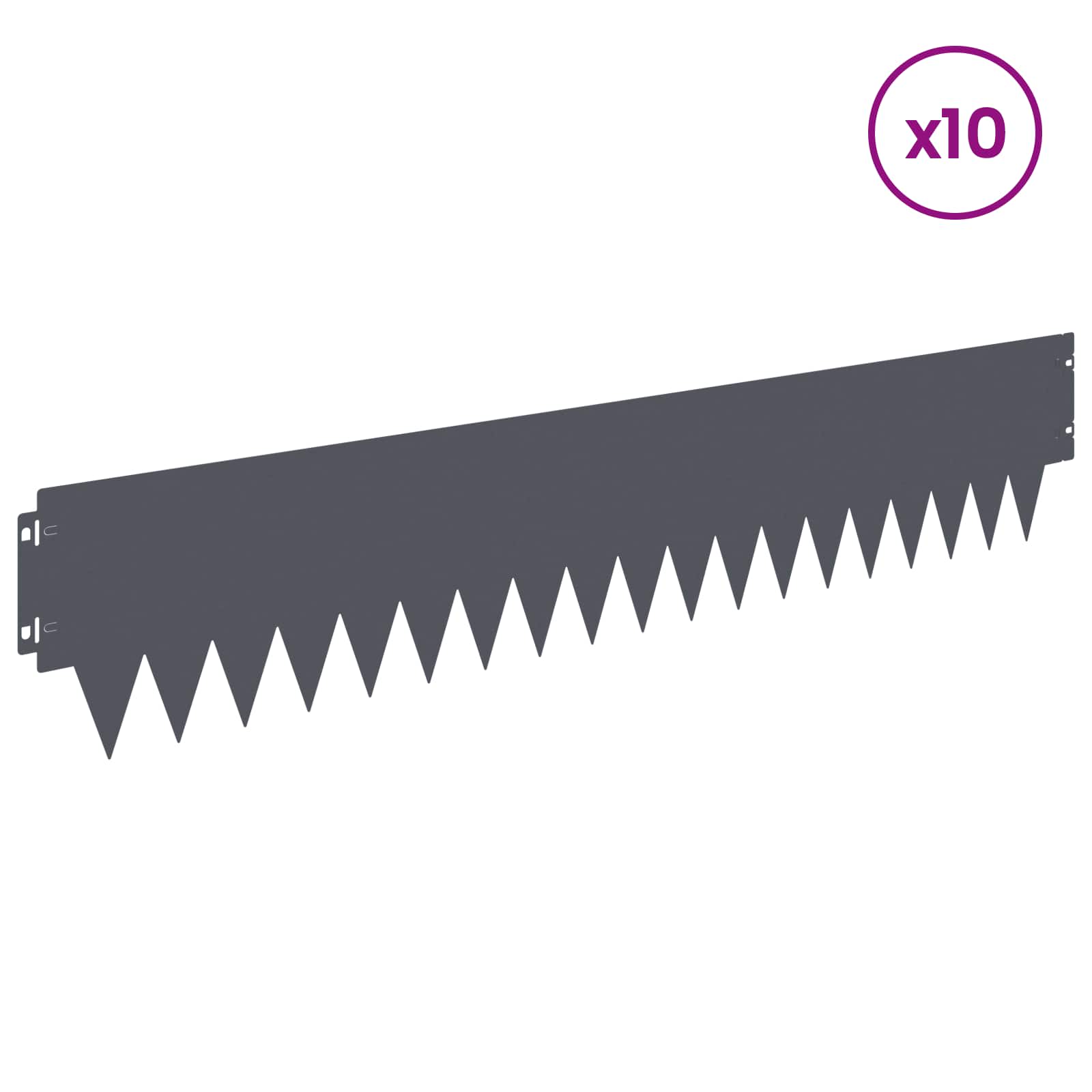 Vejo kraštas 10 pcs 103 x 20 cm metalas Antracito