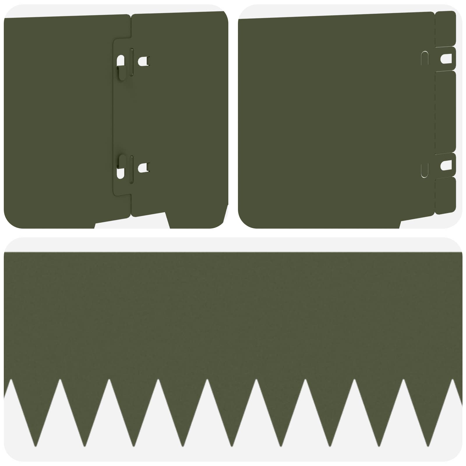 Vejo kraštas 10 pcs 103 x 20 cm metalas Alyvuogių žalia