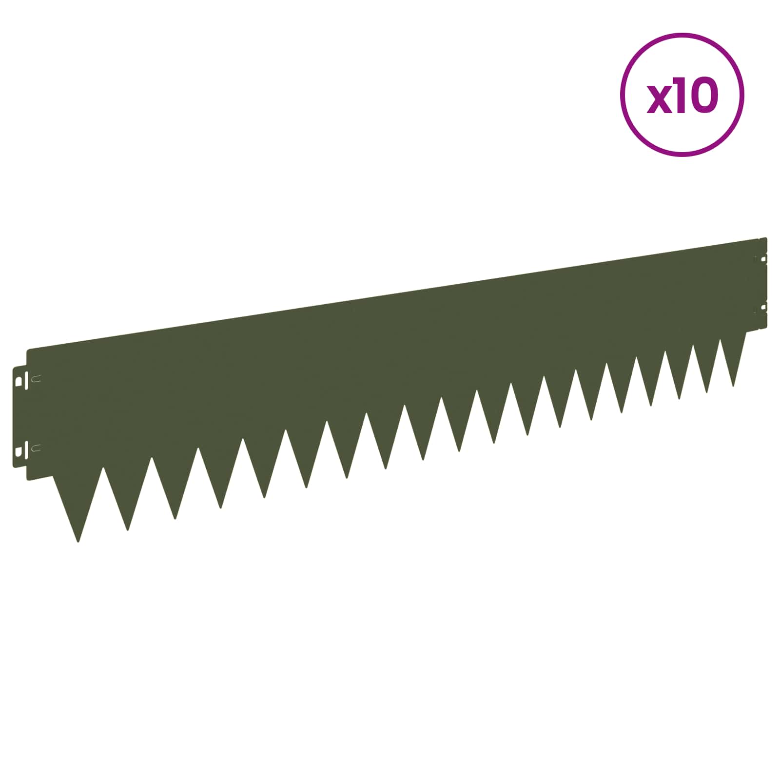 Vejo kraštas 10 pcs 103 x 20 cm metalas Alyvuogių žalia