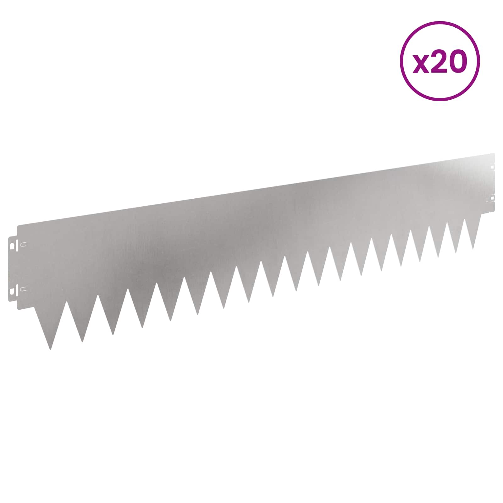 Vejo kraštas 20 pcs 103 x 20 cm metalas Sidabrinė