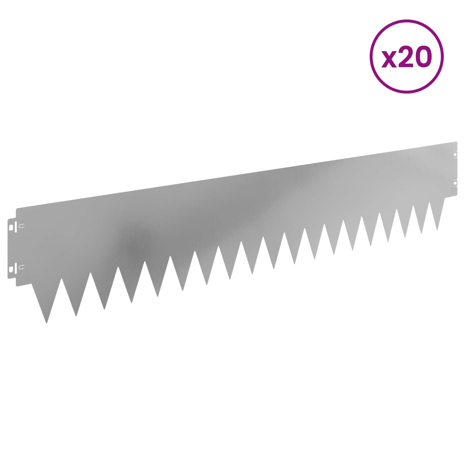 Vejo kraštas 20 pcs 103 x 20 cm metalas Sidabrinė