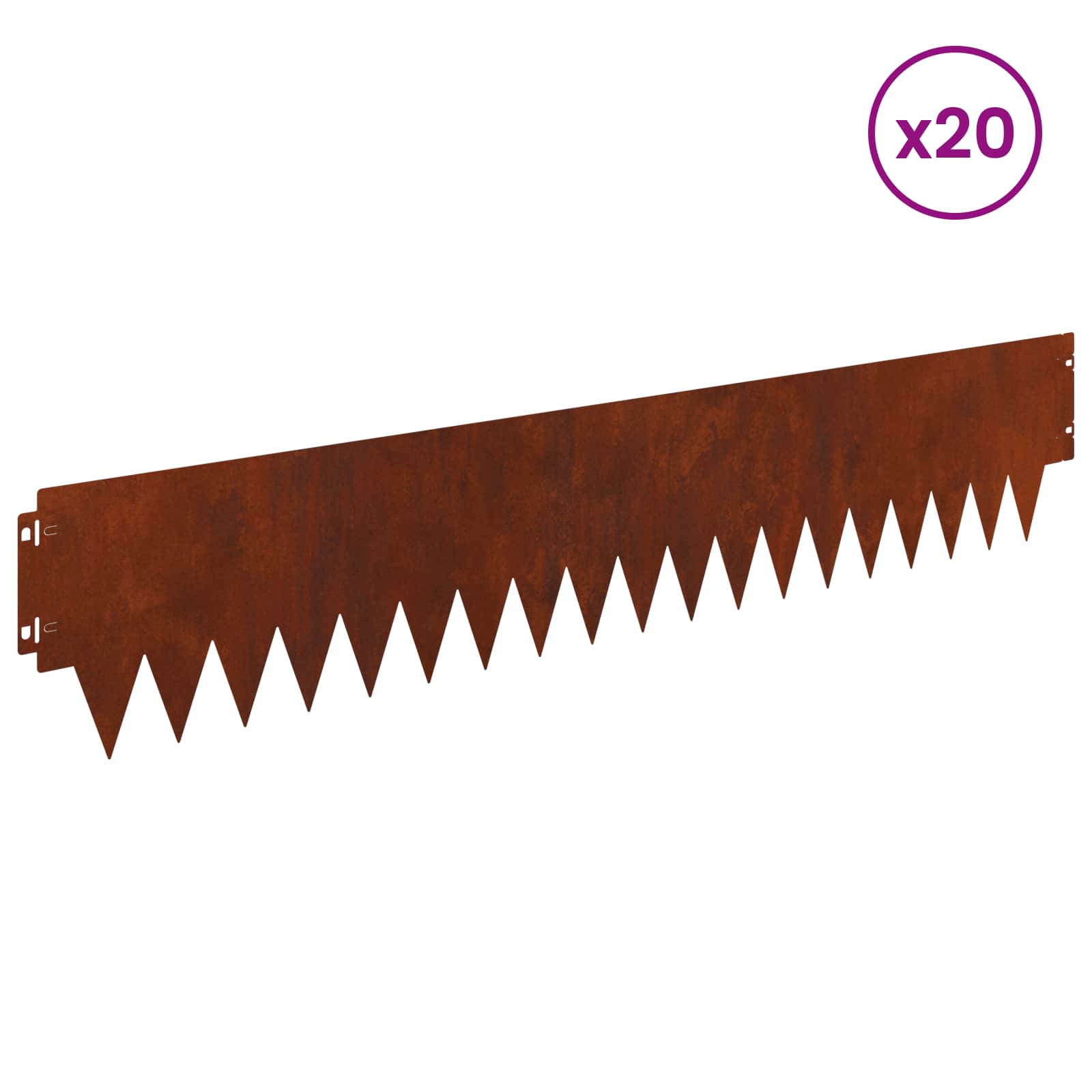 Vejo kraštas 20 pcs 103 x 20 cm metalas Rūdijanti