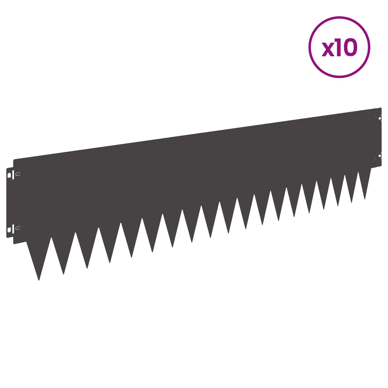 Vejo kraštas 10 pcs 103 x 25 cm metalas Juoda
