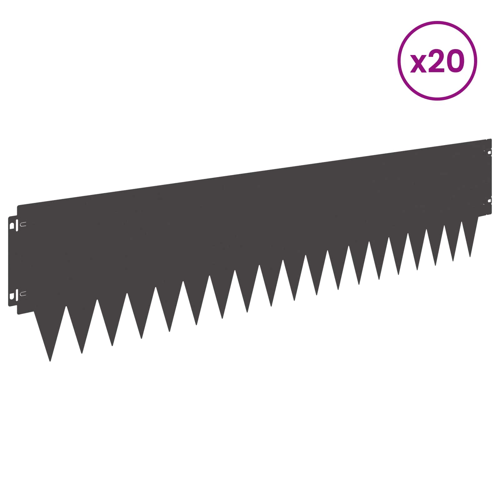 Vejo kraštas 20 pcs 103 x 25 cm metalas Juoda