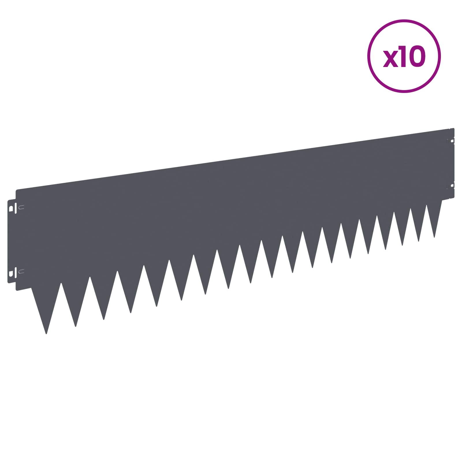 Vejo kraštas 10 pcs 103 x 25 cm metalas Antracito