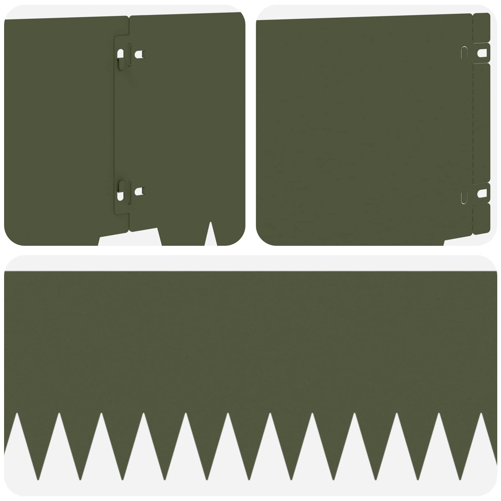 Vejo kraštas 10 pcs 103 x 25 cm metalas Alyvuogių žalia