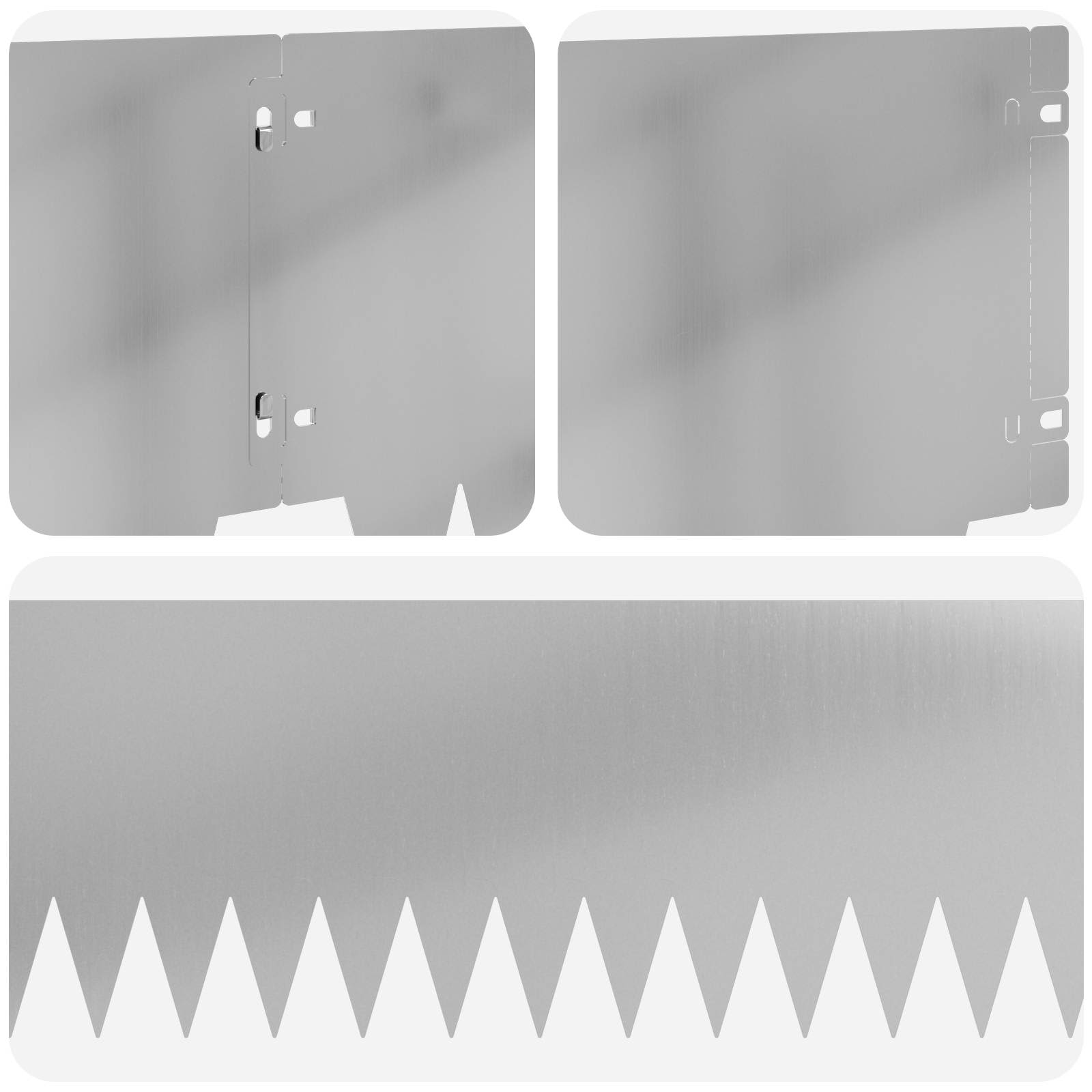 Vejo kraštas 10 pcs 103 x 25 cm metalas Sidabrinė