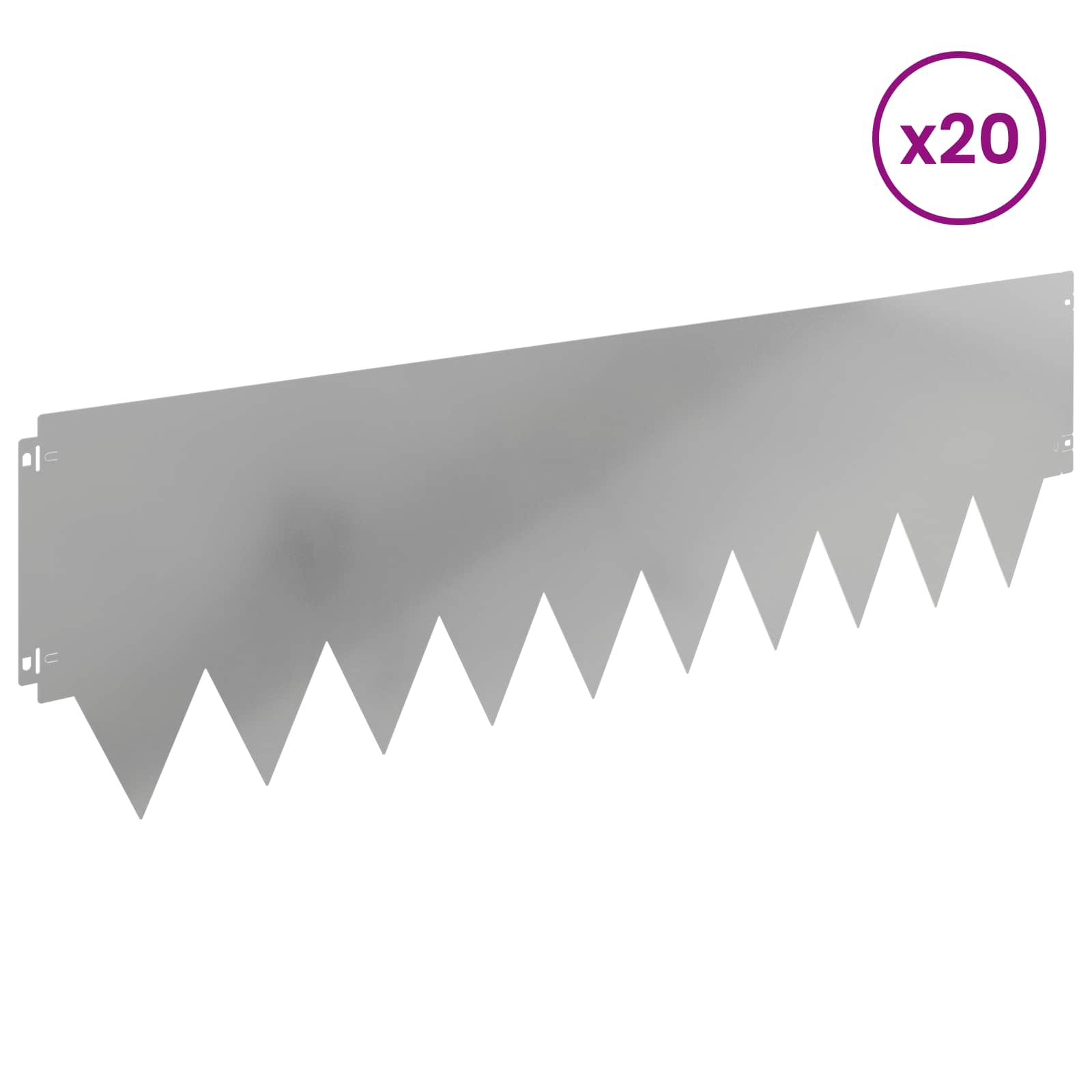 Vejo kraštas 20 pcs 103 x 30 cm metalas Sidabrinė