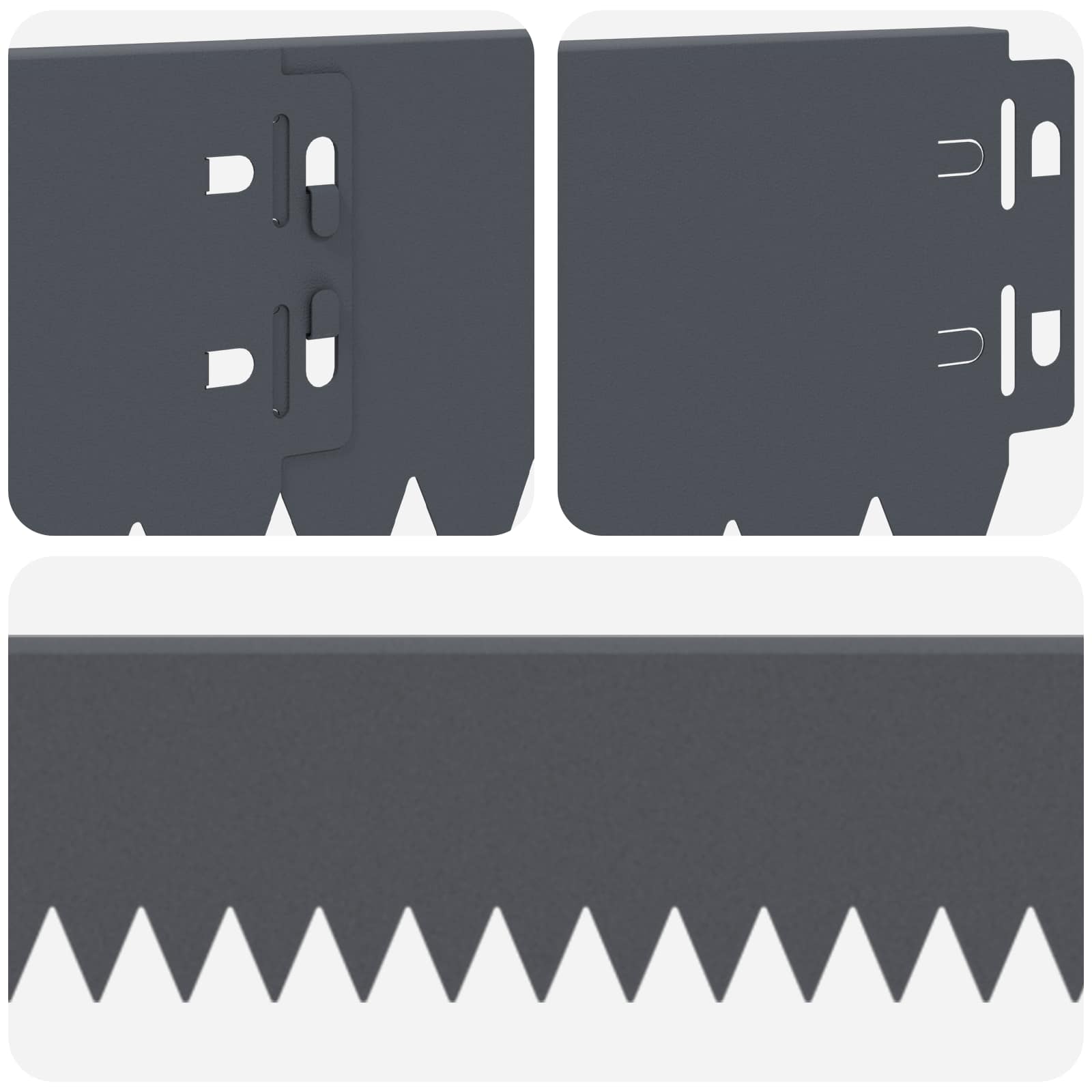 Vejo kraštas 30 pcs 103 x 10 cm Plienas Antracito