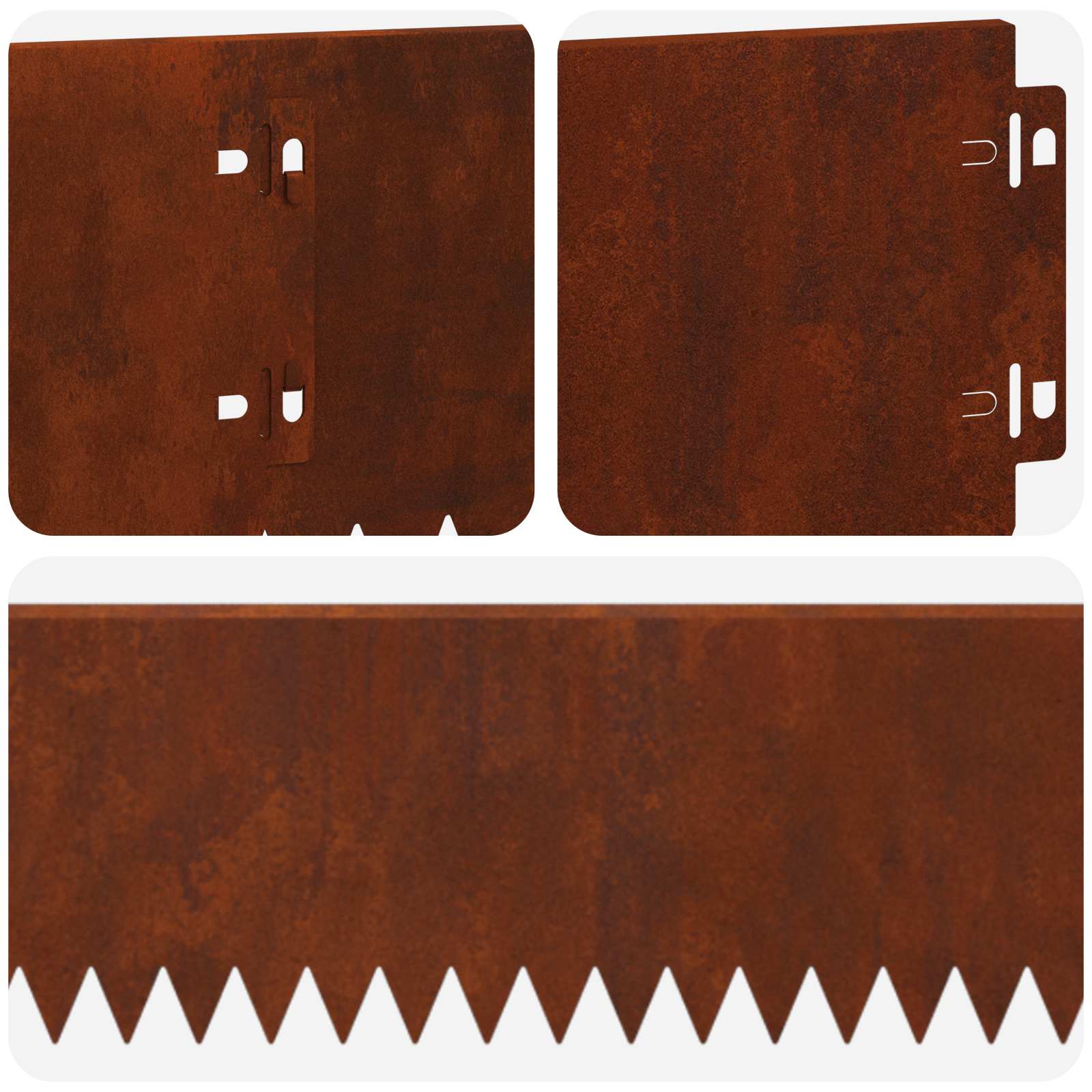 Vejo kraštas 10 pcs 103 x 15 cm Plienas Rūdijanti
