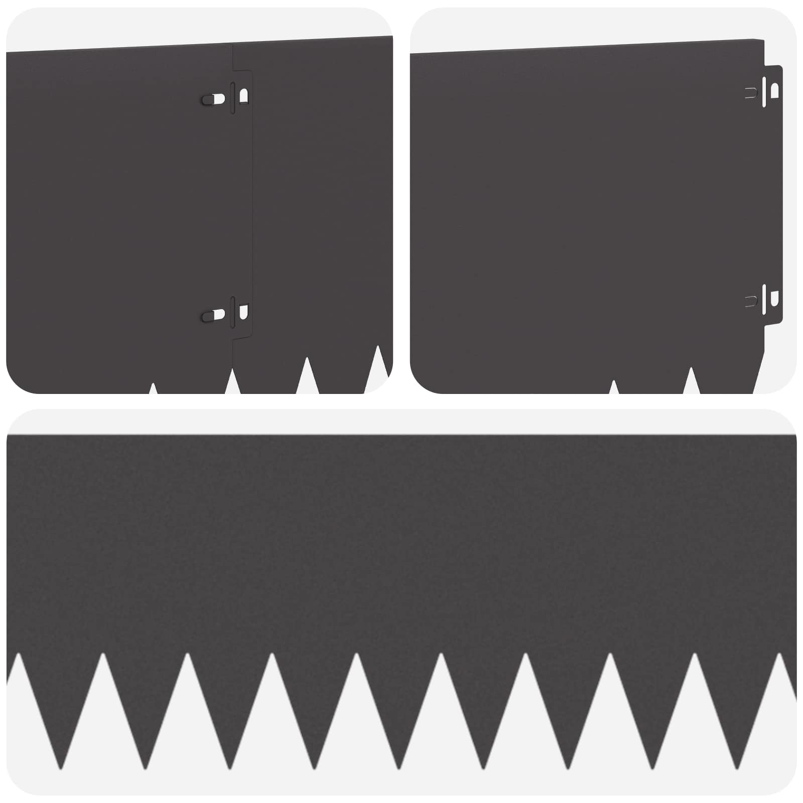 Vejo kraštas 10 pcs 103 x 25 cm Plienas Juoda