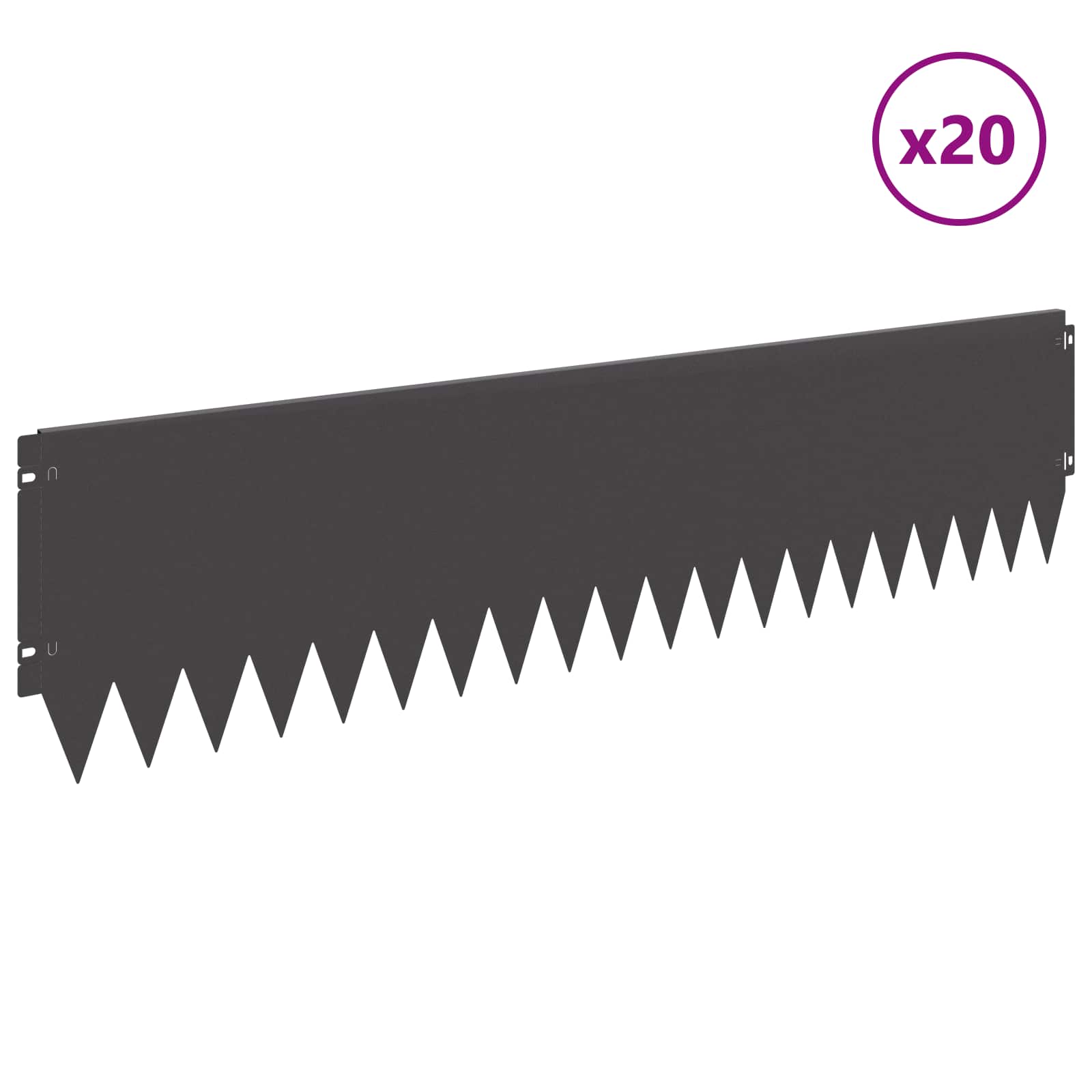 Vejo kraštas 20 pcs 103 x 25 cm Plienas Juoda