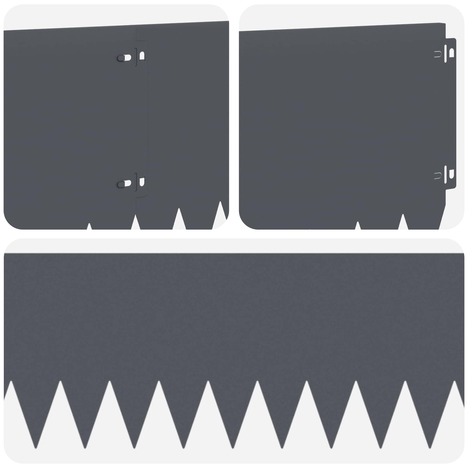 Vejo kraštas 10 pcs 103 x 25 cm Plienas Antracito