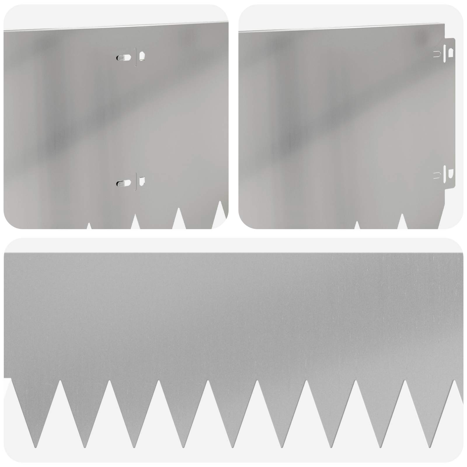 Vejo kraštas 20 pcs 103 x 25 cm Plienas Sidabrinė