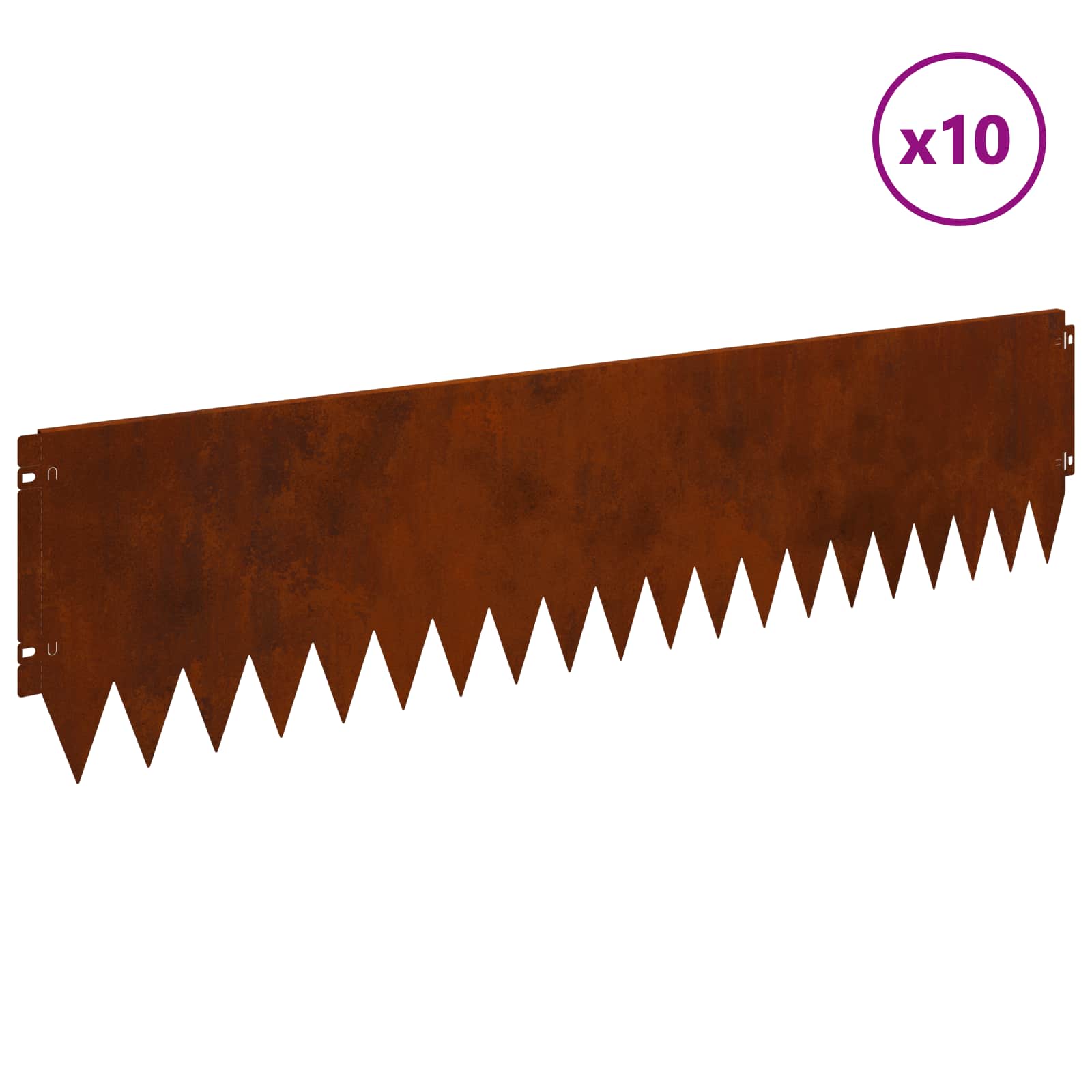 Vejo kraštas 10 pcs 103 x 25 cm Plienas Rūdijanti