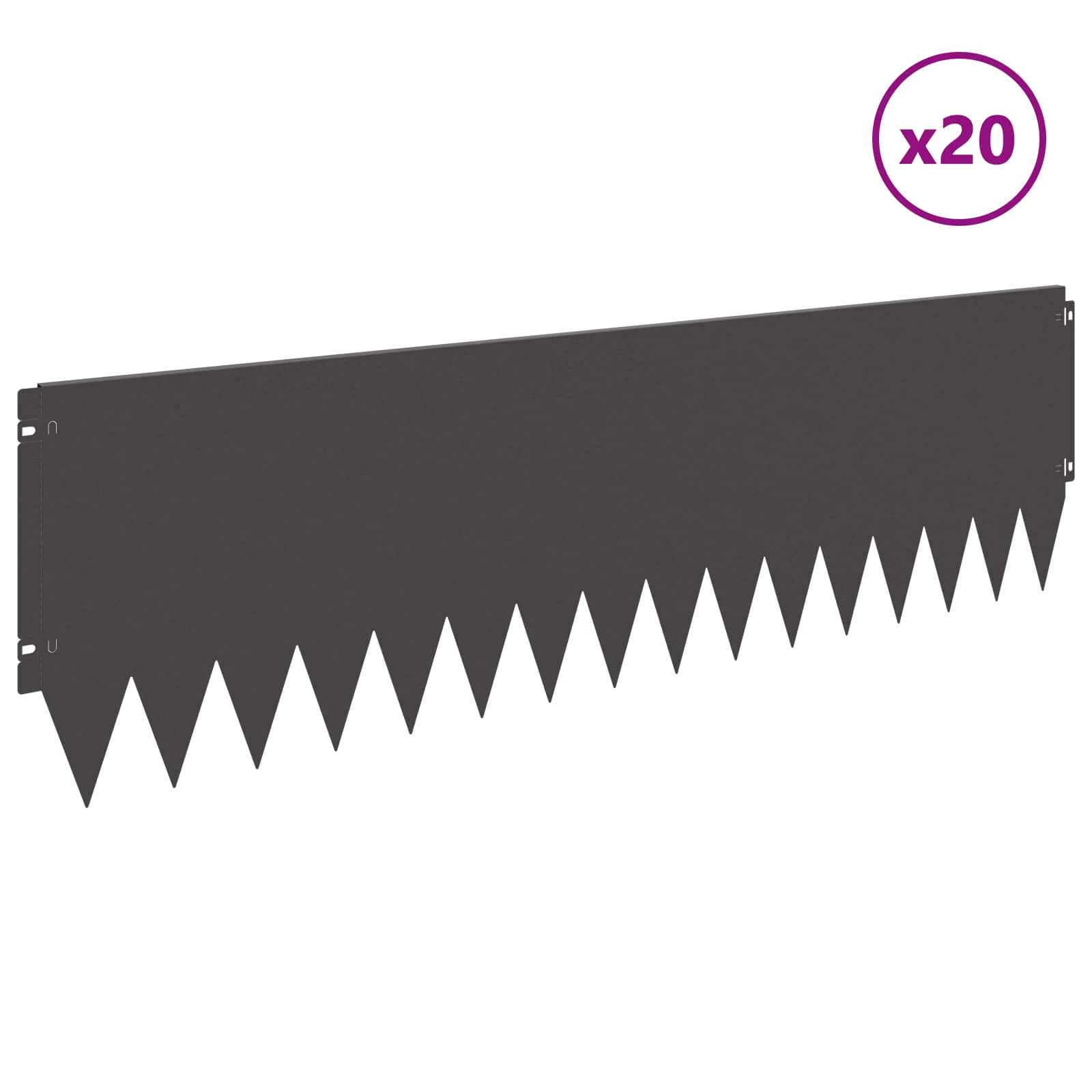 Vejo kraštas 20 pcs 103 x 30 cm Plienas Juoda