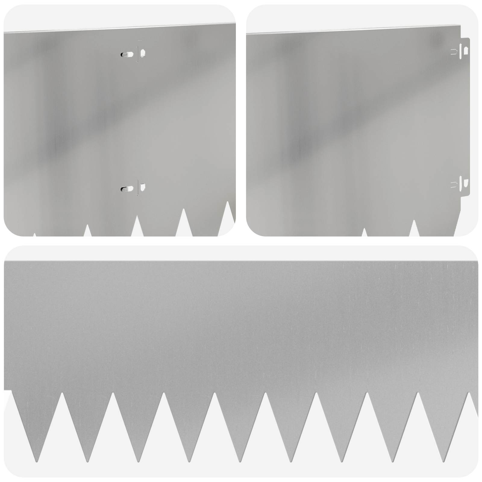 Vejo kraštas 10 pcs 103 x 30 cm Plienas Sidabrinė
