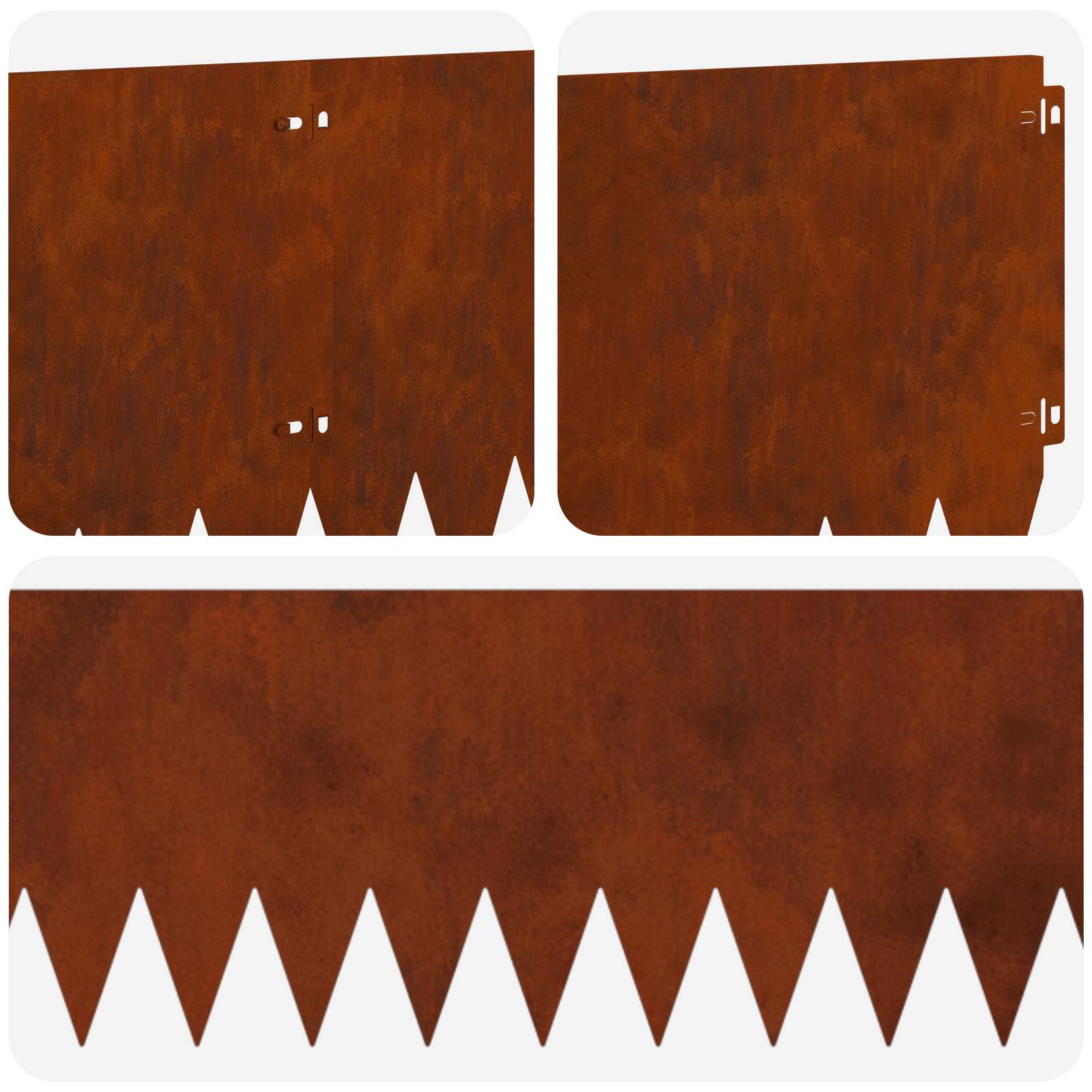 Vejo kraštas 20 pcs 103 x 30 cm Plienas Rūdijanti