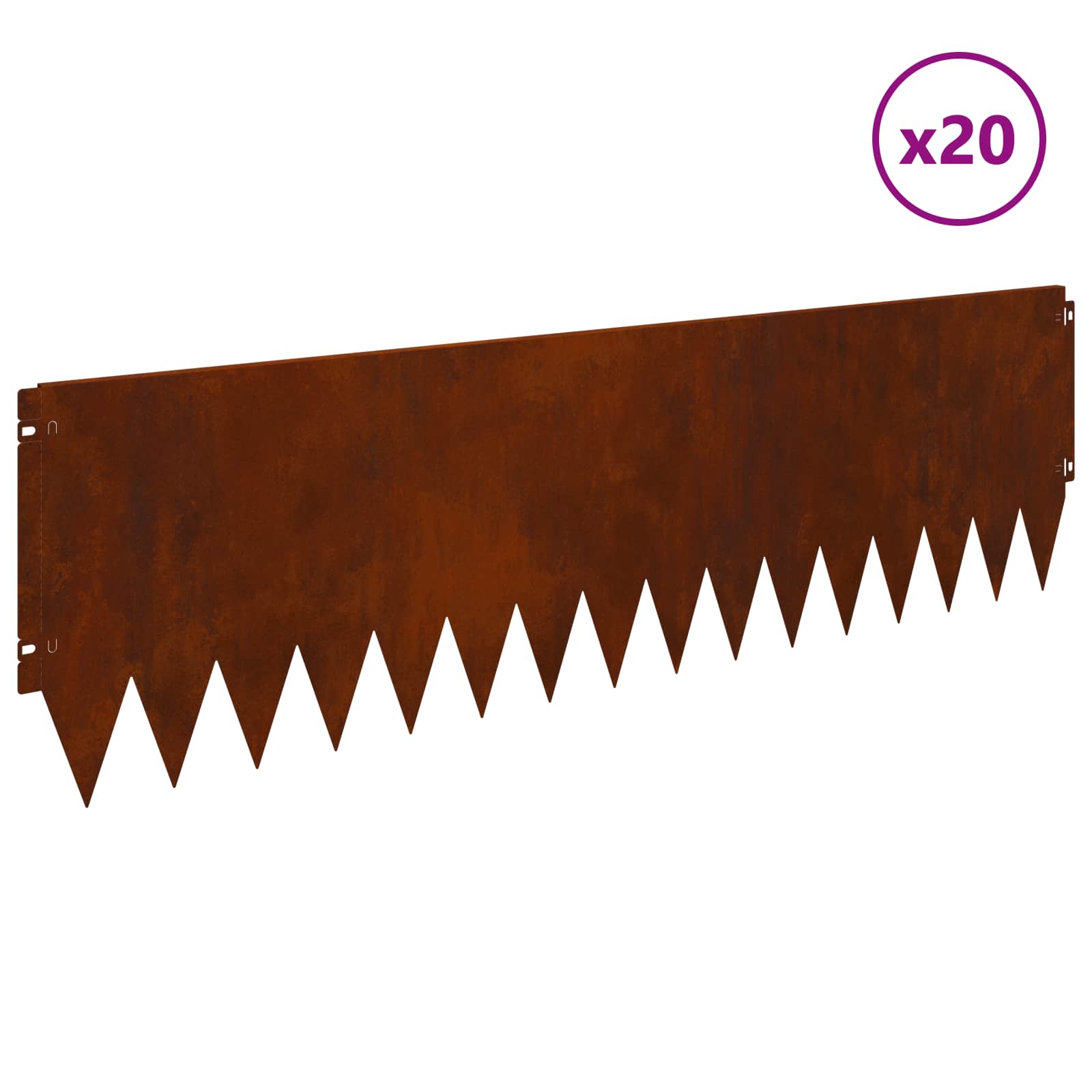 Vejo kraštas 20 pcs 103 x 30 cm Plienas Rūdijanti