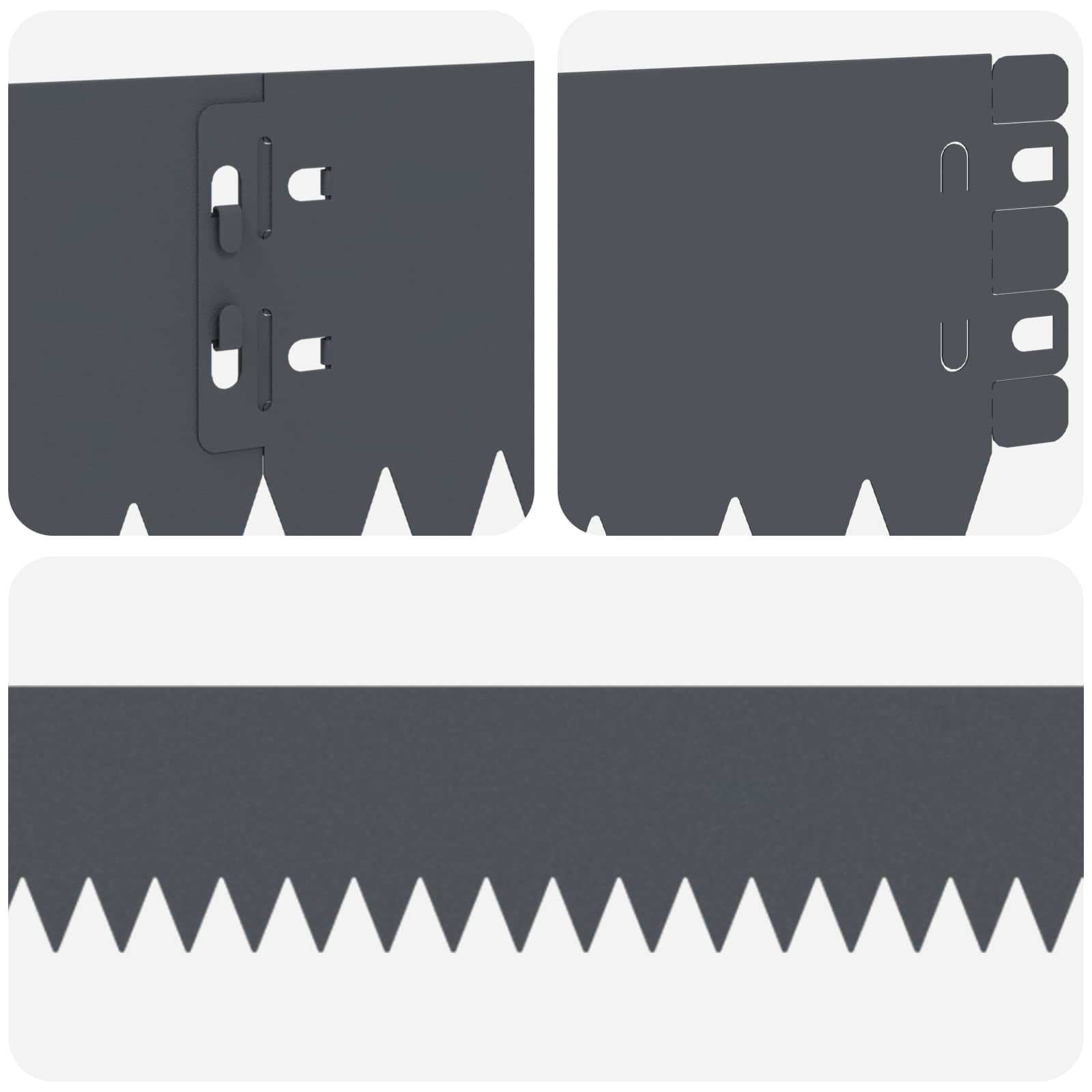Vejo kraštas 20 pcs 103 x 10 cm Plienas Antracito