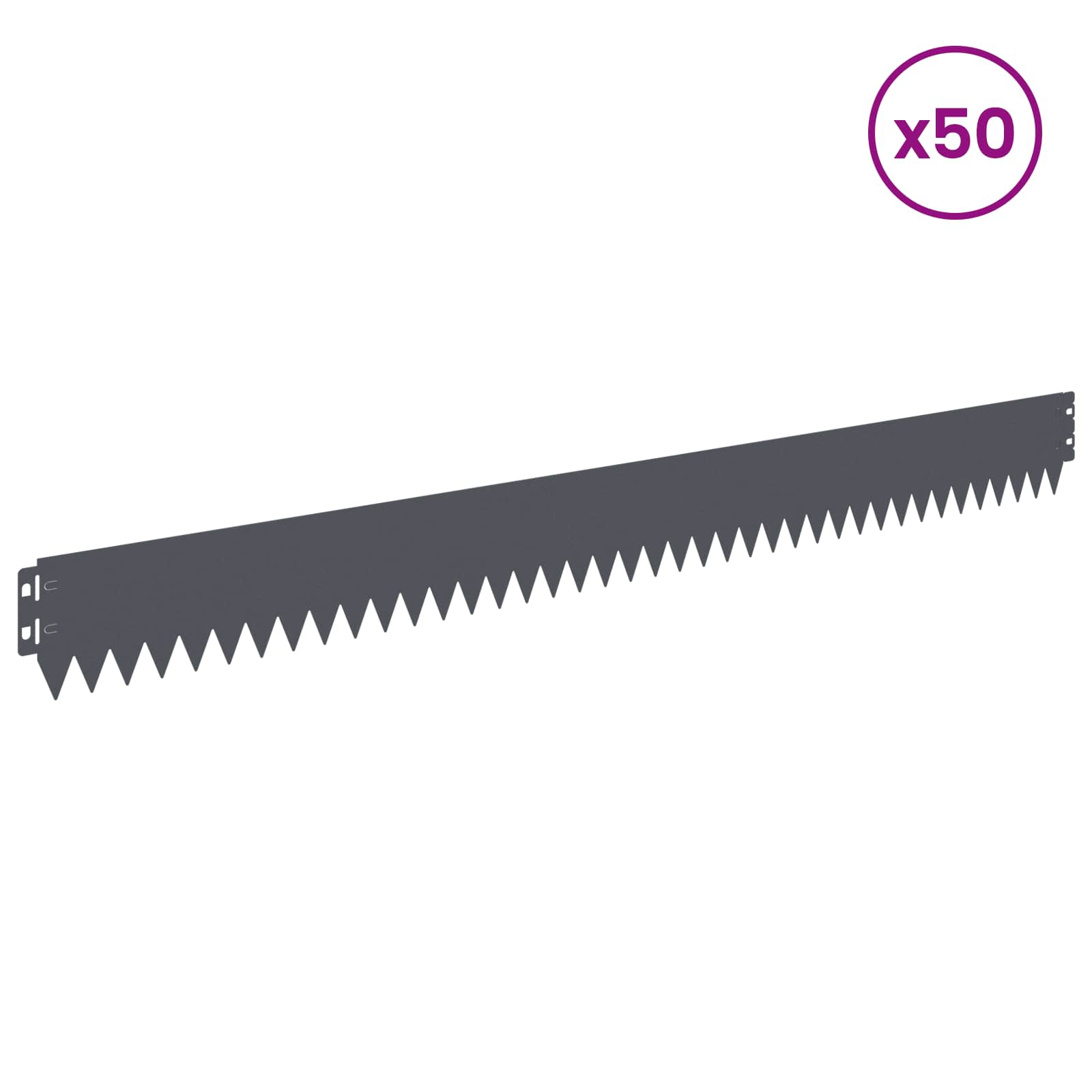 Vejo kraštas 50 pcs 103 x 10 cm Plienas Antracito