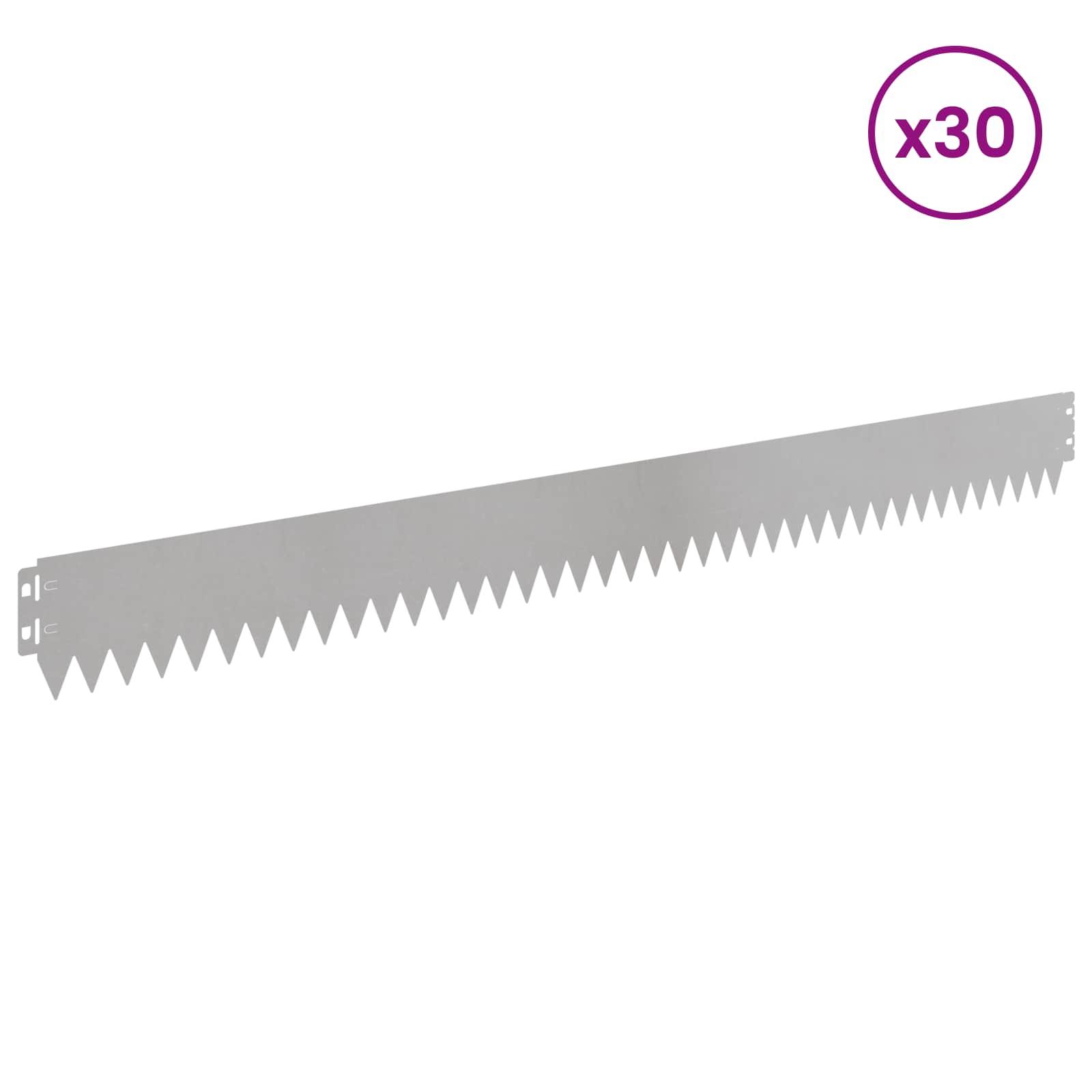 Vejo kraštas 30 pcs 103 x 10 cm Plienas Sidabrinė