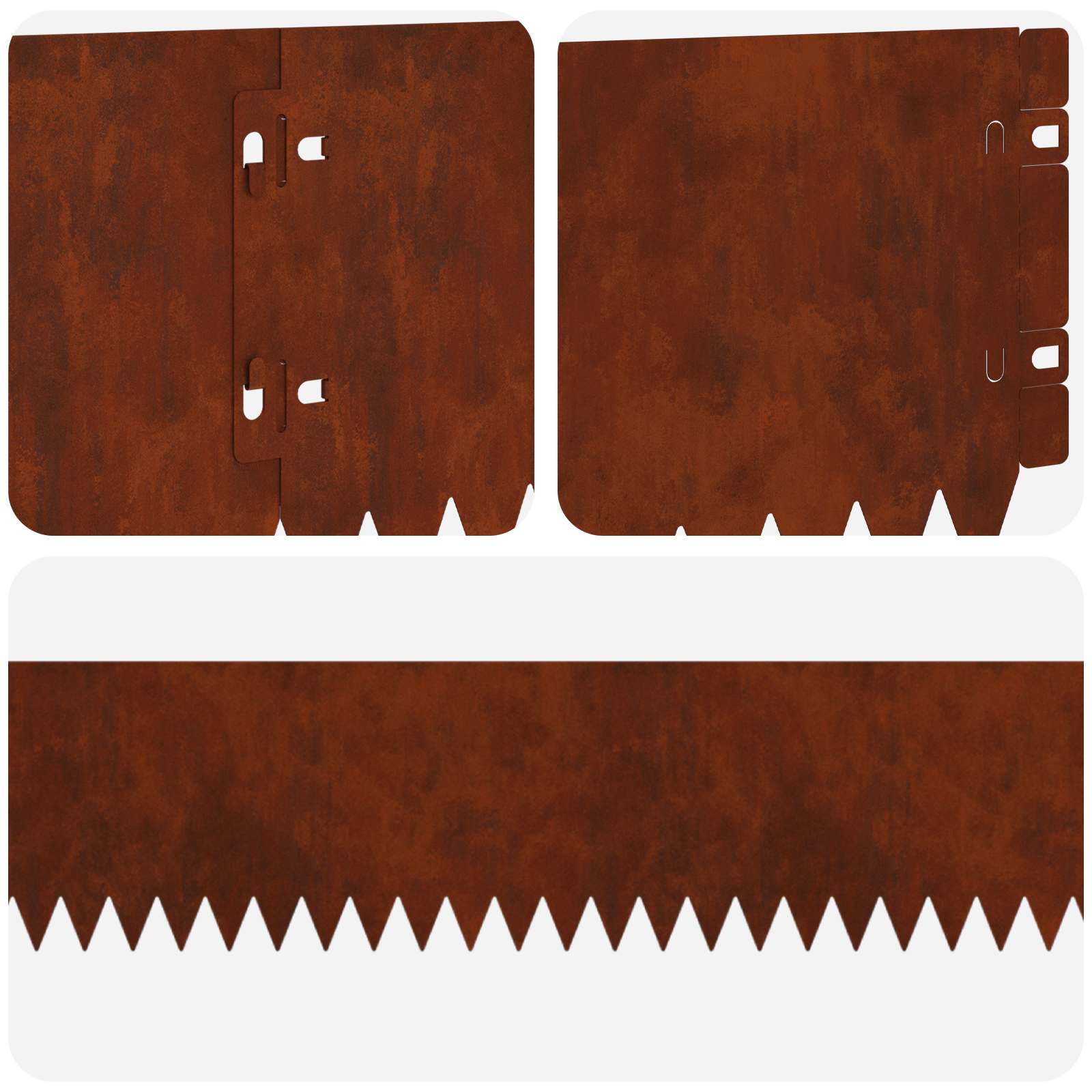 Vejo kraštas 10 pcs 103 x 15 cm Plienas Rūdijanti