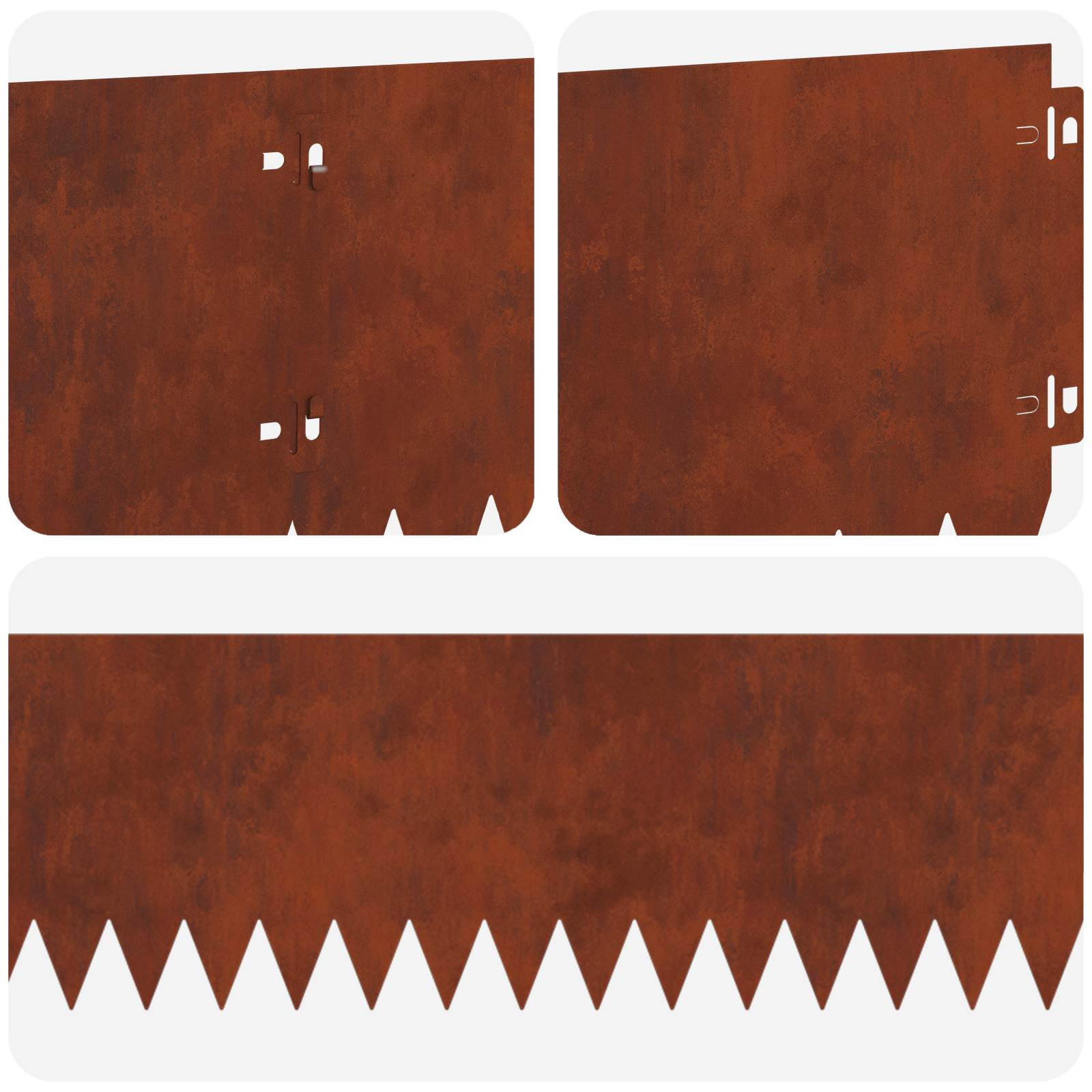 Vejo kraštas 10 pcs 103 x 20 cm Plienas Rūdijanti