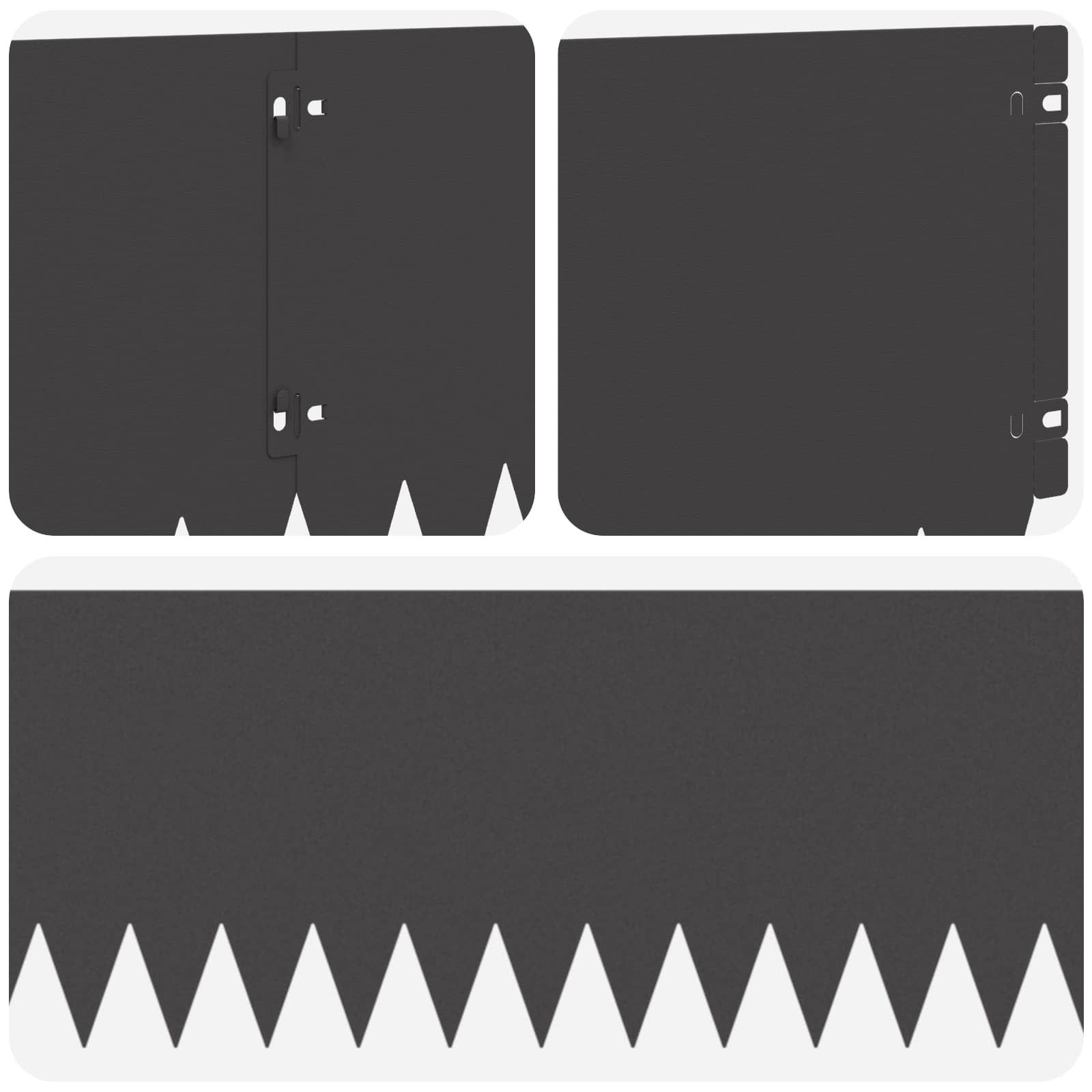 Vejo kraštas 10 pcs 103 x 25 cm Plienas Juoda