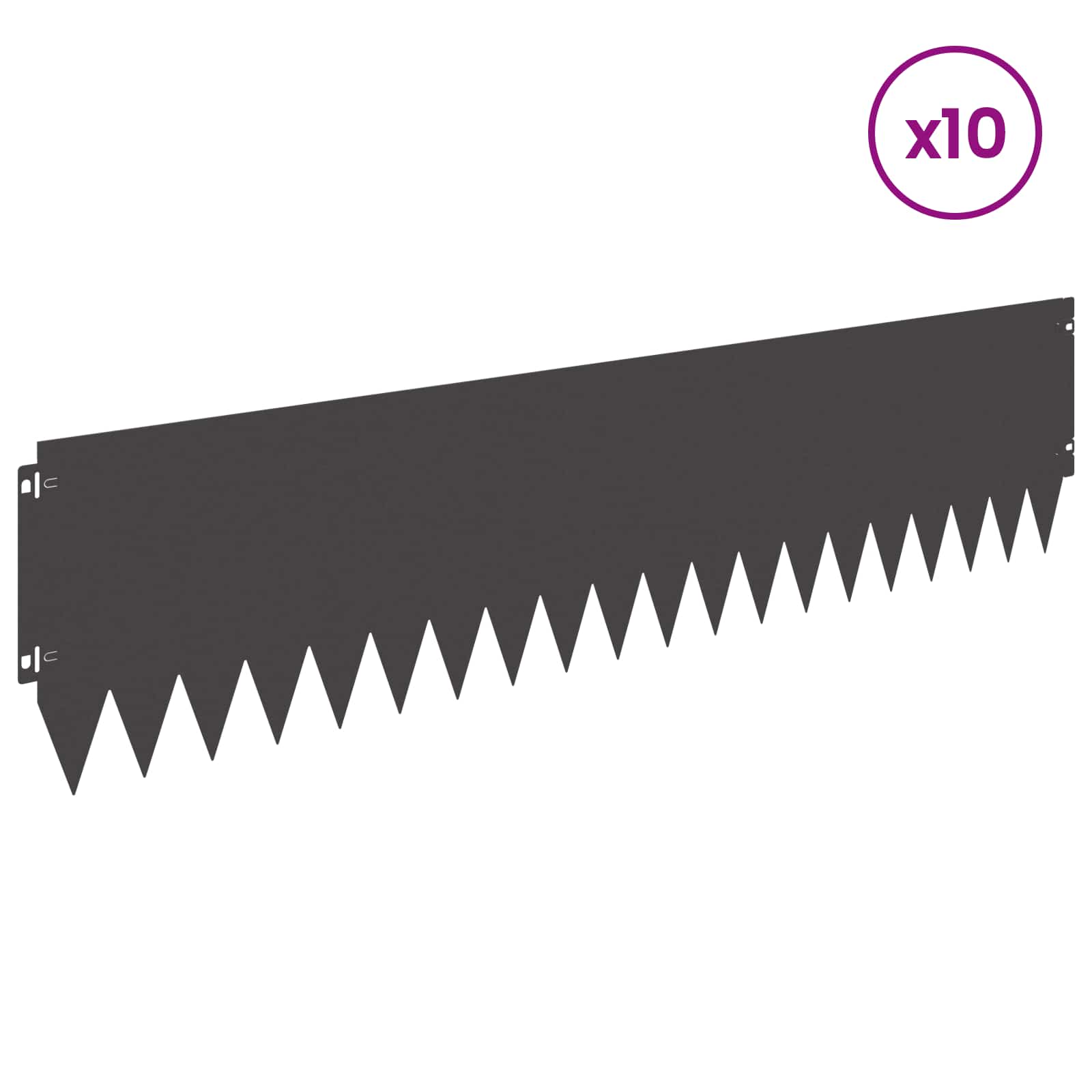 Vejo kraštas 10 pcs 103 x 25 cm Plienas Juoda