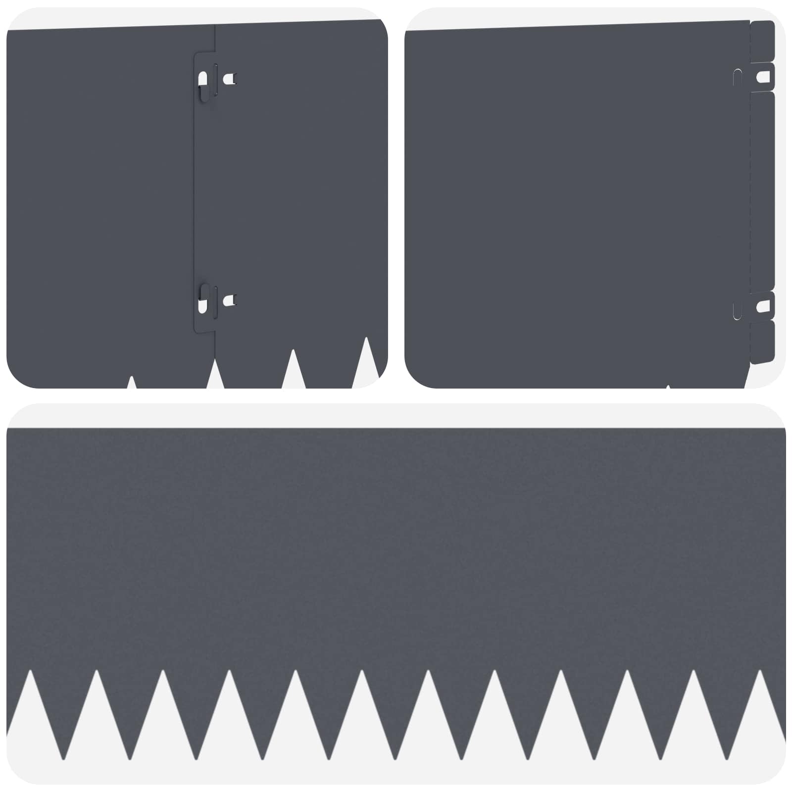 Vejo kraštas 10 pcs 103 x 25 cm Plienas Antracito