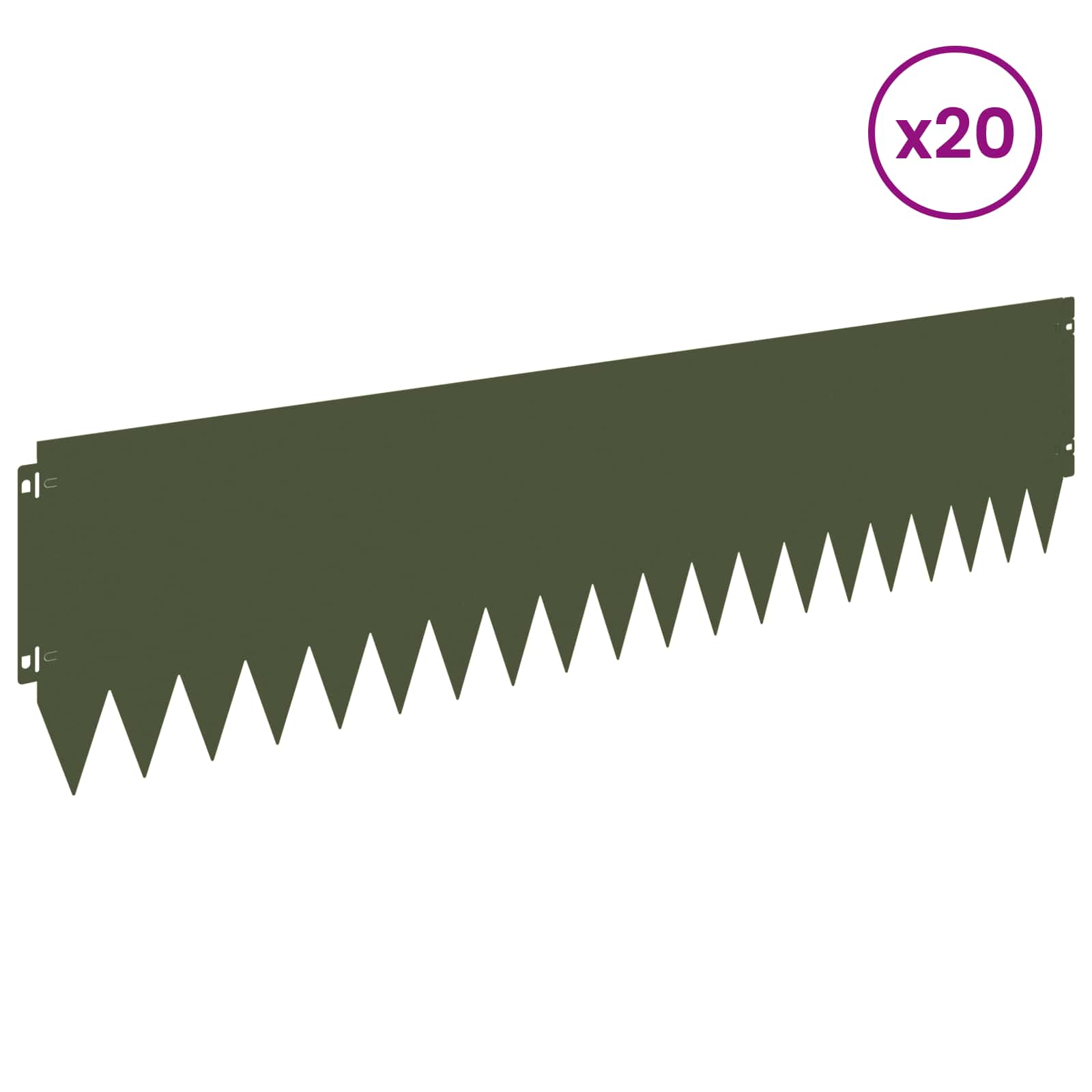 Vejo kraštas 20 pcs 103 x 25 cm Plienas Alyvuogių žalia