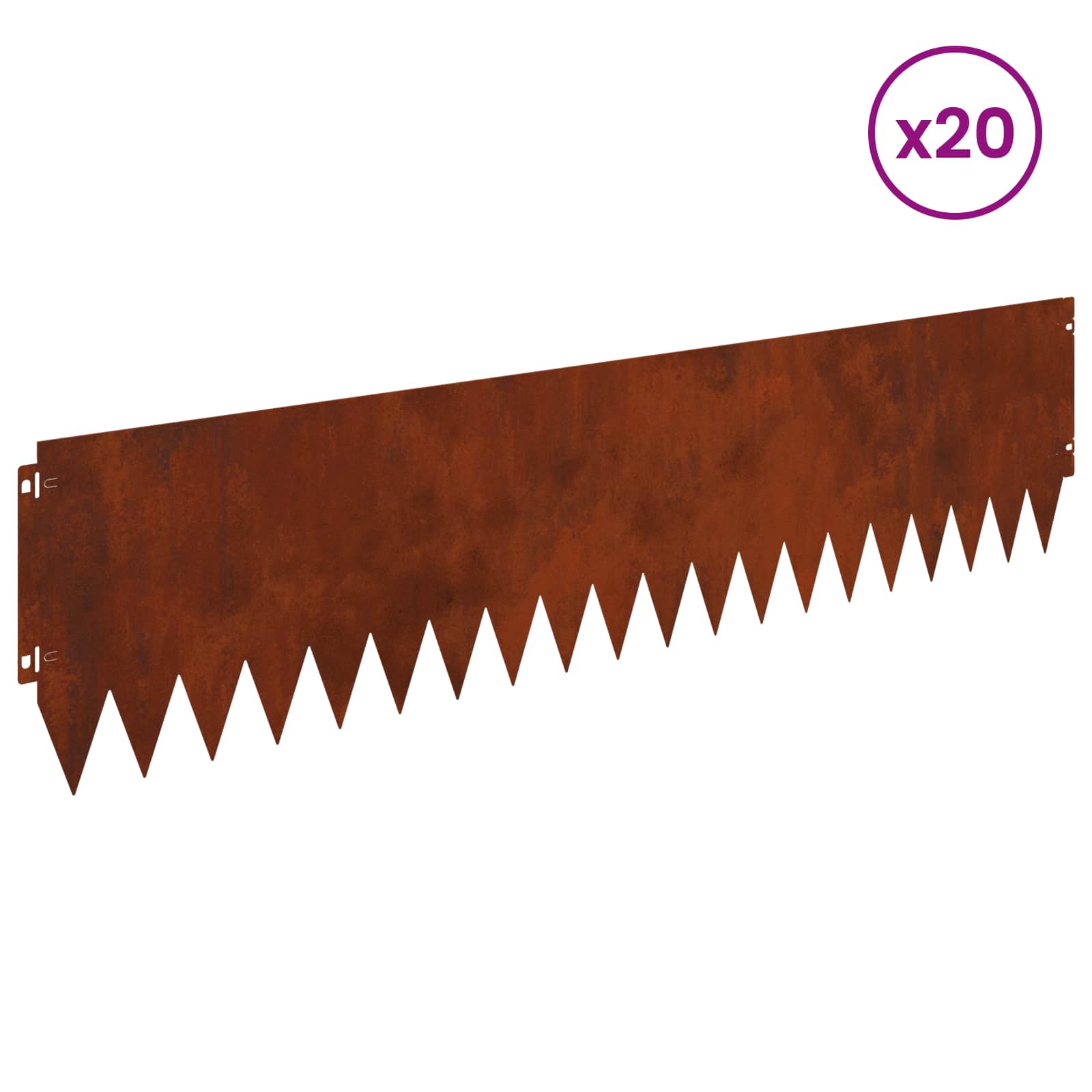 Vejo kraštas 20 pcs 103 x 25 cm Plienas Rūdijanti