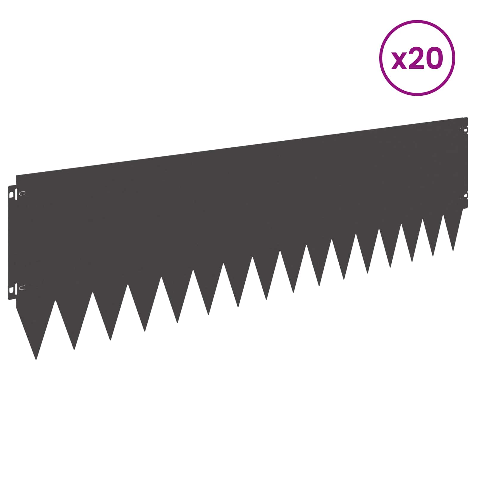 Vejo kraštas 20 pcs 103 x 30 cm Plienas Juoda