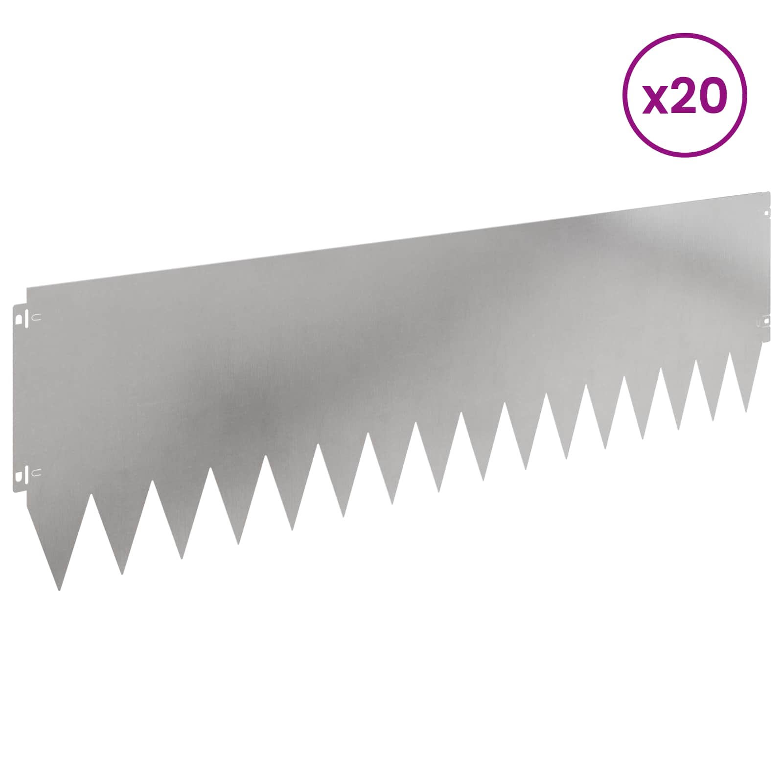 Vejo kraštas 20 pcs 103 x 30 cm Plienas Sidabrinė