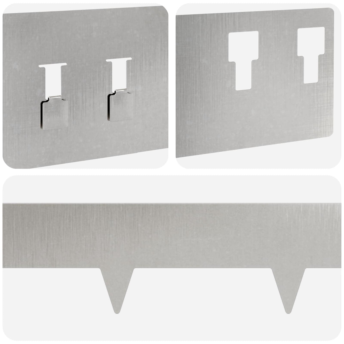 Vejo kraštas 50 pcs 100 x 12 cm Plienas Sidabrinė