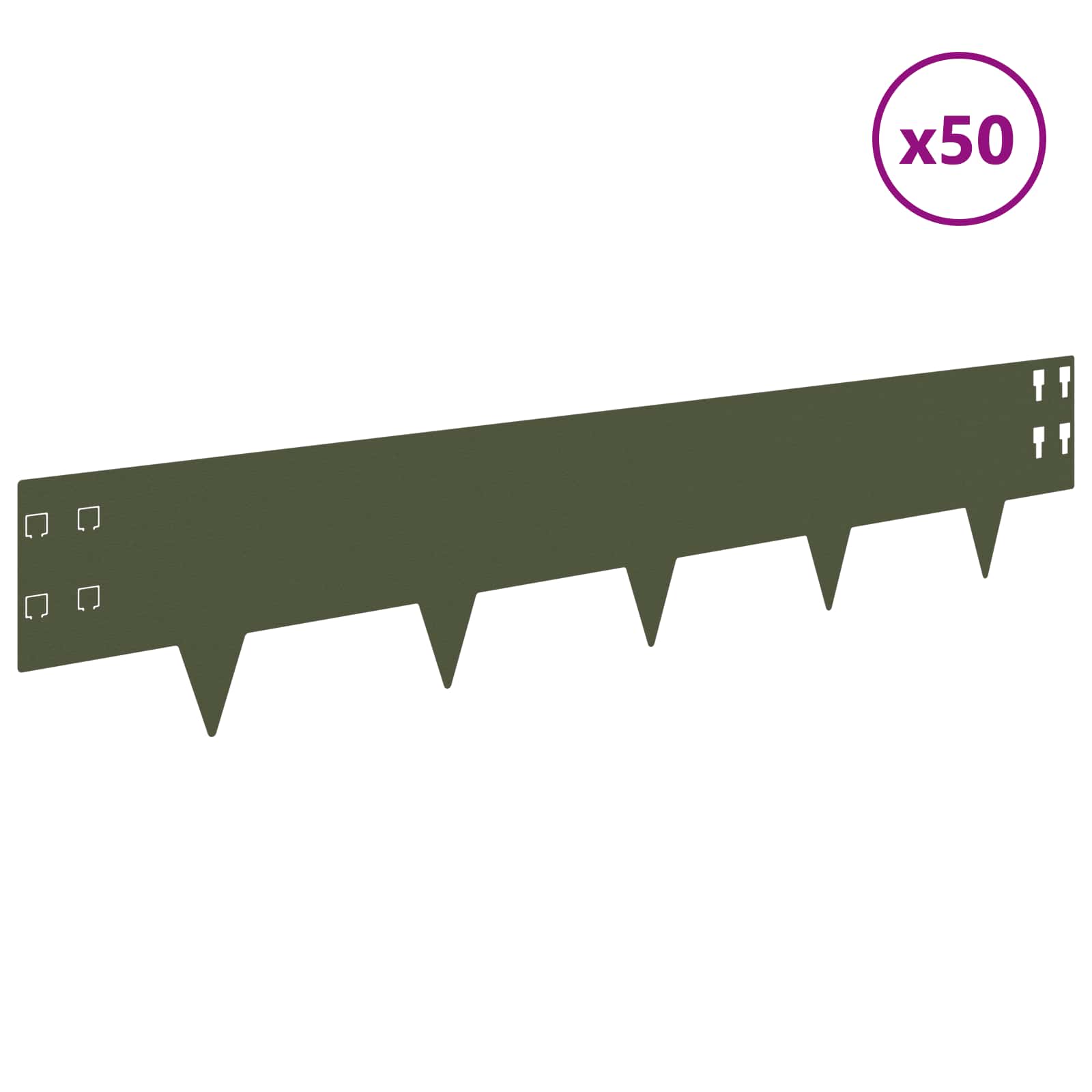 Vejo kraštas 50 pcs 100 x 20 cm Plienas Alyvuogių žalia