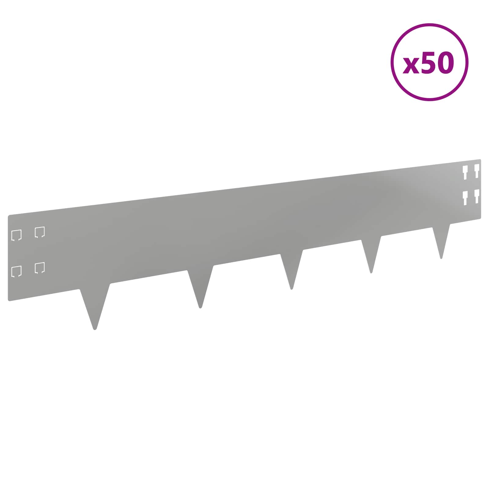 Vejo kraštas 50 pcs 100 x 20 cm Plienas Sidabrinė