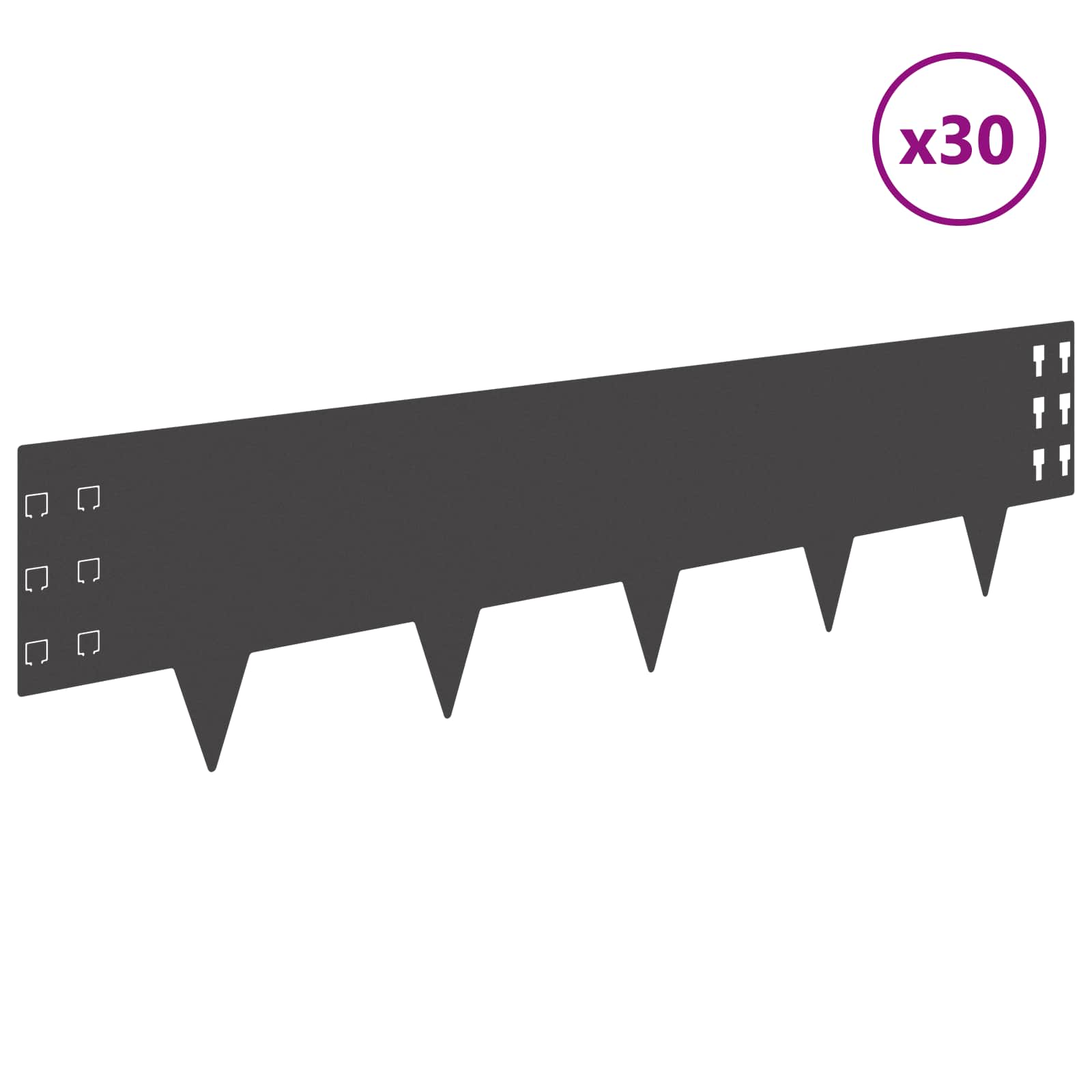 Vejo kraštas 30 pcs 100 x 25 cm Plienas Juoda