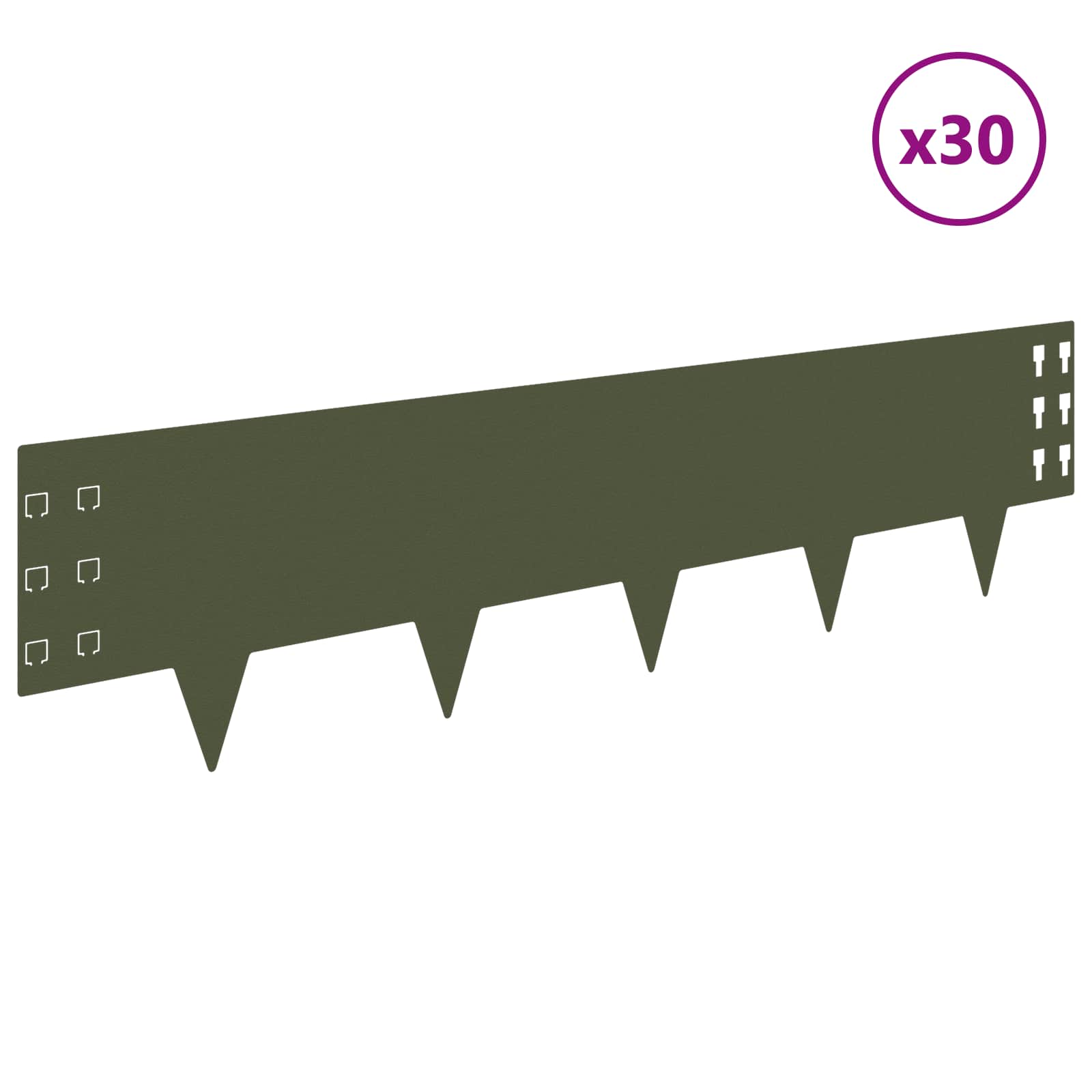 Vejo kraštas 30 pcs 100 x 25 cm Plienas Alyvuogių žalia
