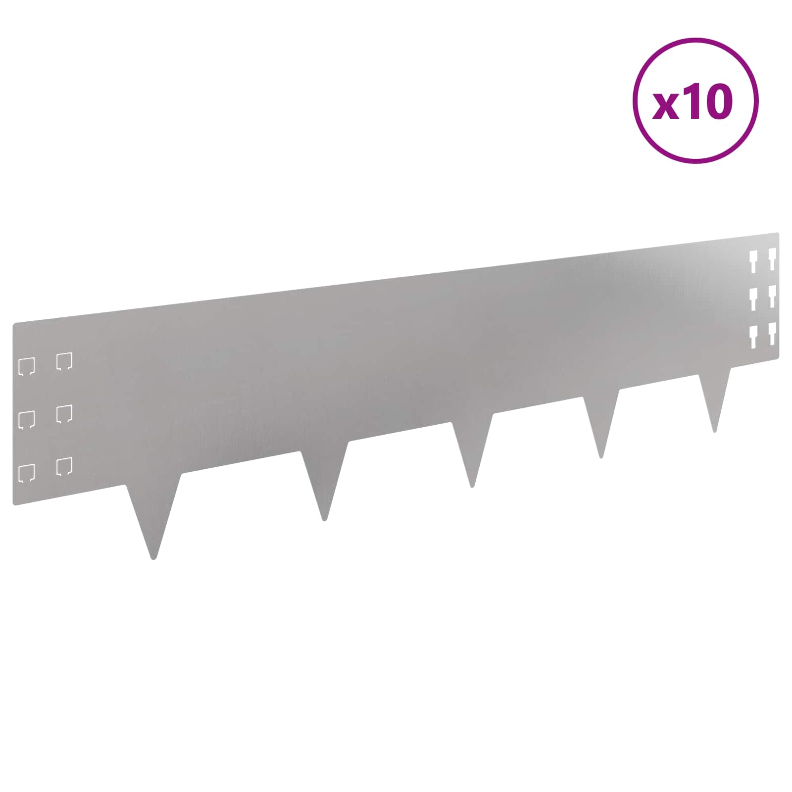 Vejo kraštas 10 pcs 100 x 25 cm Plienas Sidabrinė