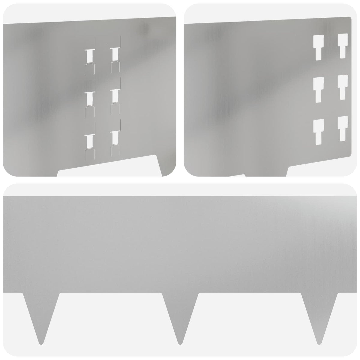 Vejo kraštas 30 pcs 100 x 25 cm Plienas Sidabrinė