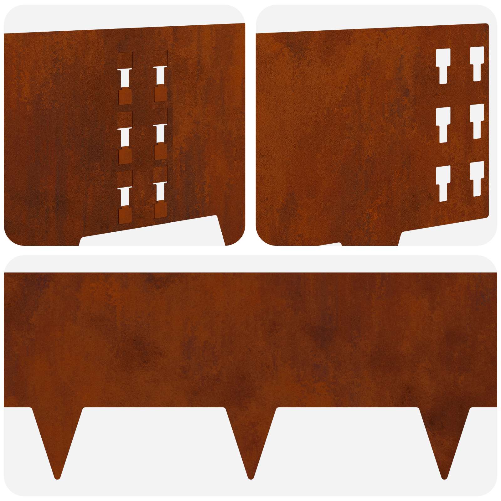 Vejo kraštas 10 pcs 100 x 25 cm Plienas Rūdijanti
