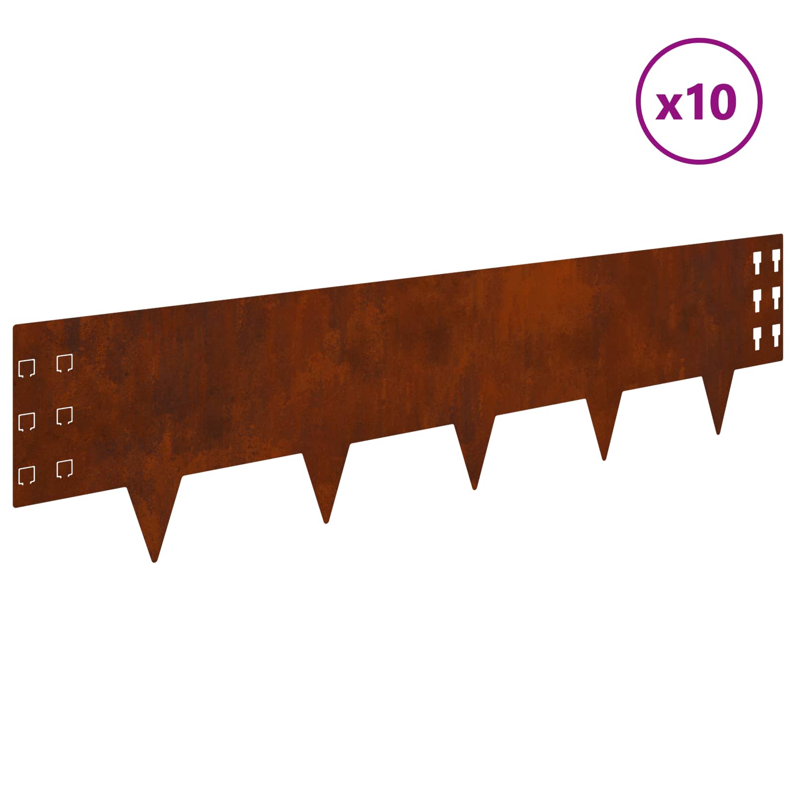 Vejo kraštas 10 pcs 100 x 25 cm Plienas Rūdijanti