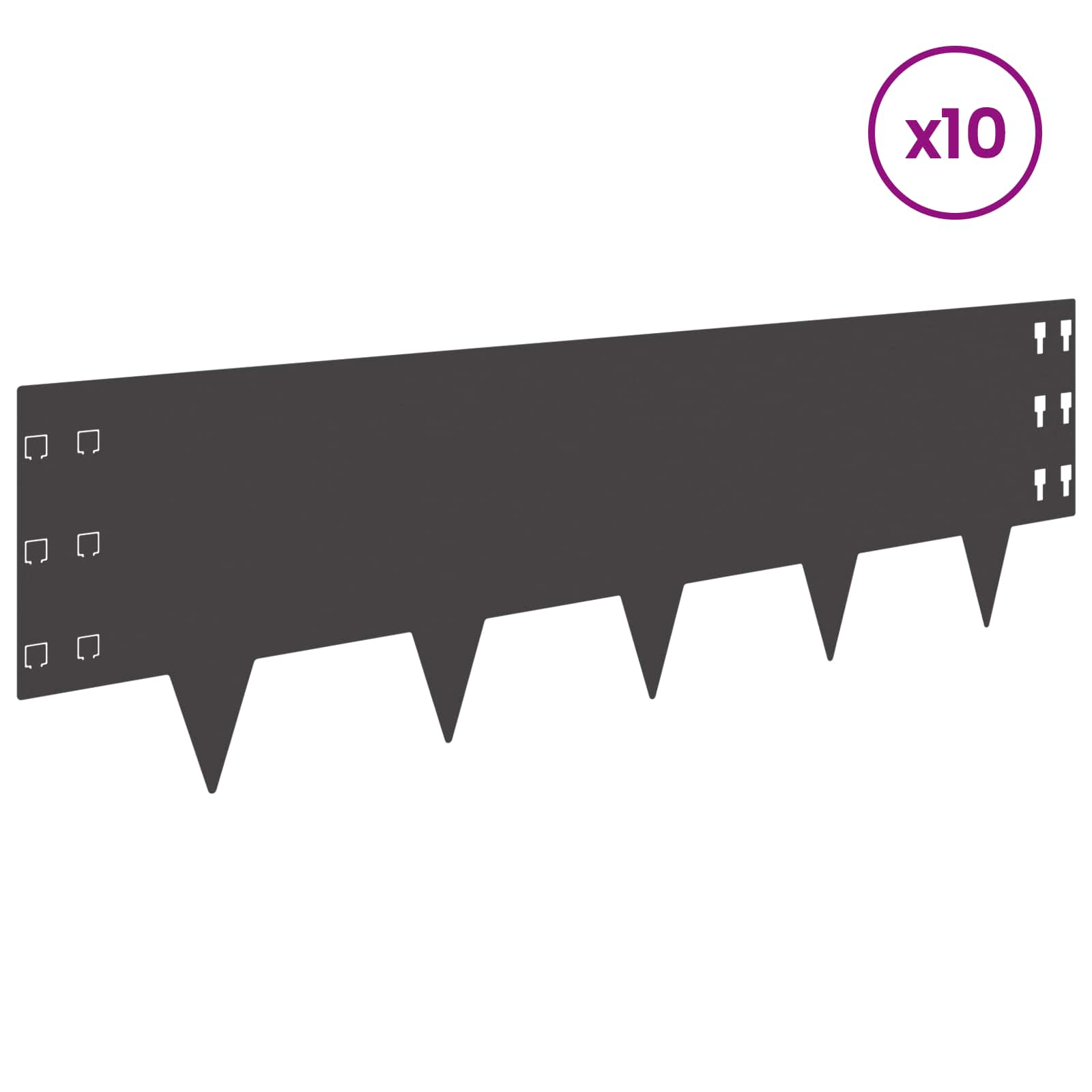 Vejo kraštas 10 pcs 100 x 30 cm Plienas Juoda