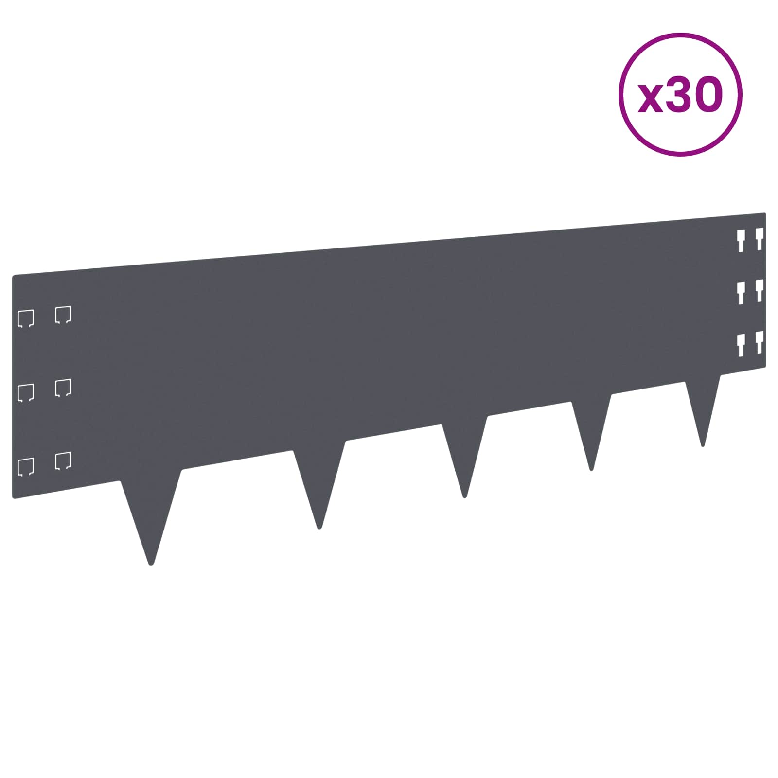 Vejo kraštas 30 pcs 100 x 30 cm Plienas Antracito