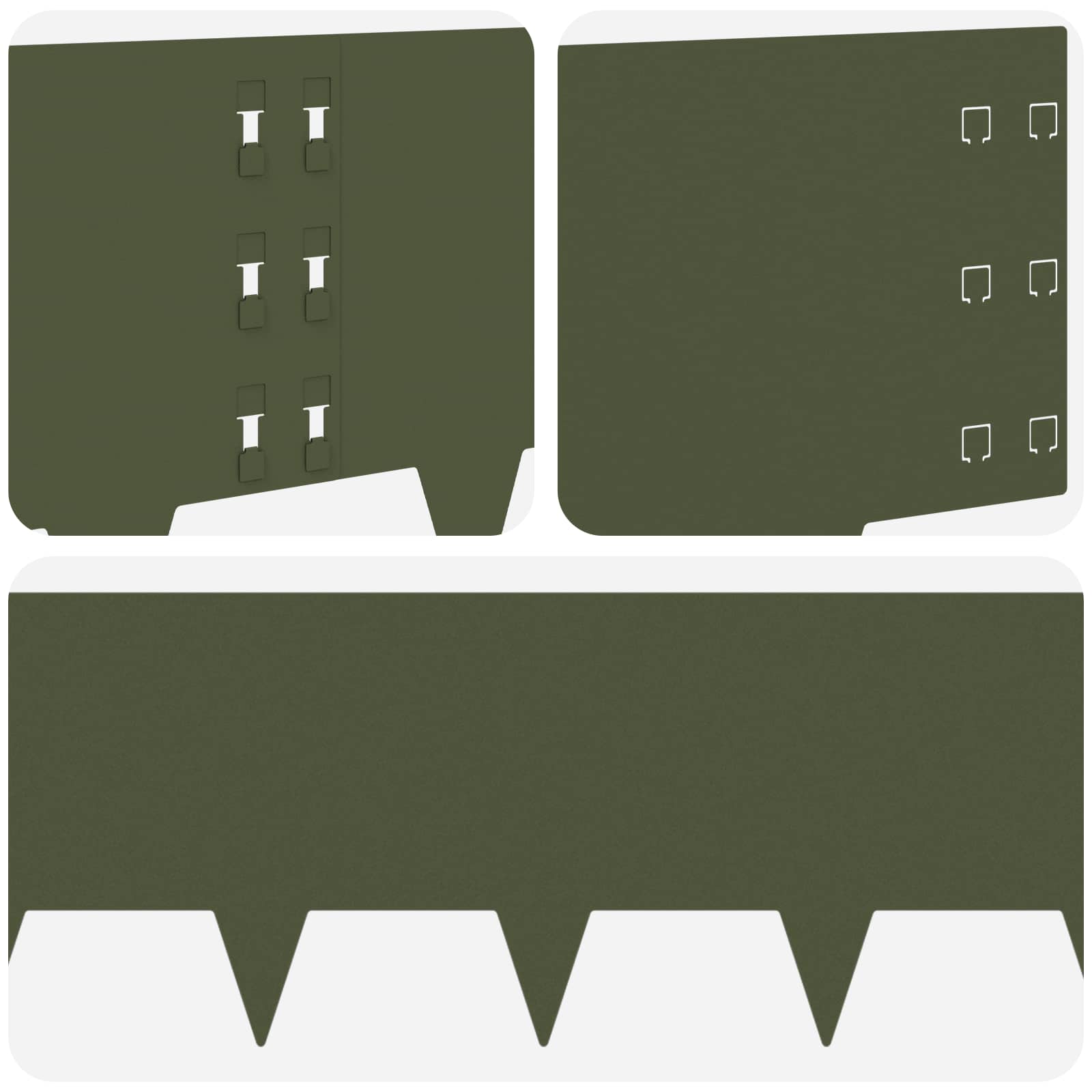 Vejo kraštas 20 pcs 100 x 30 cm Plienas Alyvuogių žalia