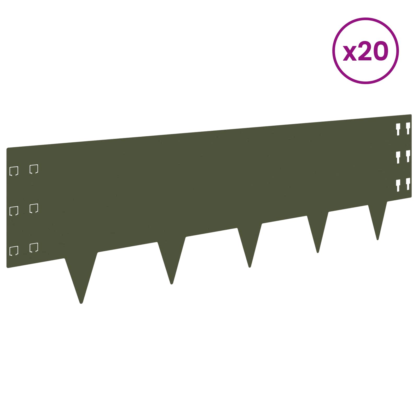 Vejo kraštas 20 pcs 100 x 30 cm Plienas Alyvuogių žalia
