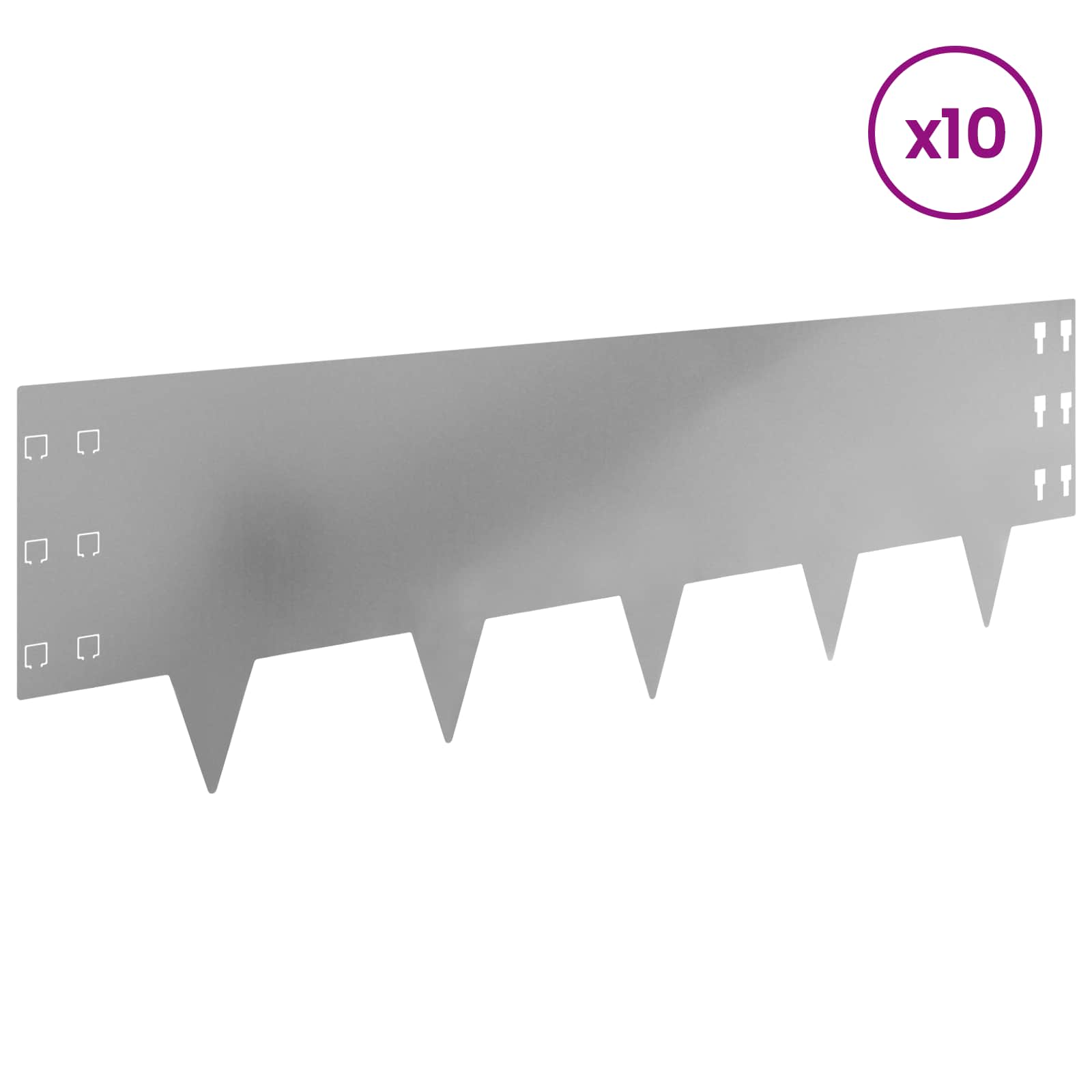 Vejo kraštas 10 pcs 100 x 30 cm Plienas Sidabrinė