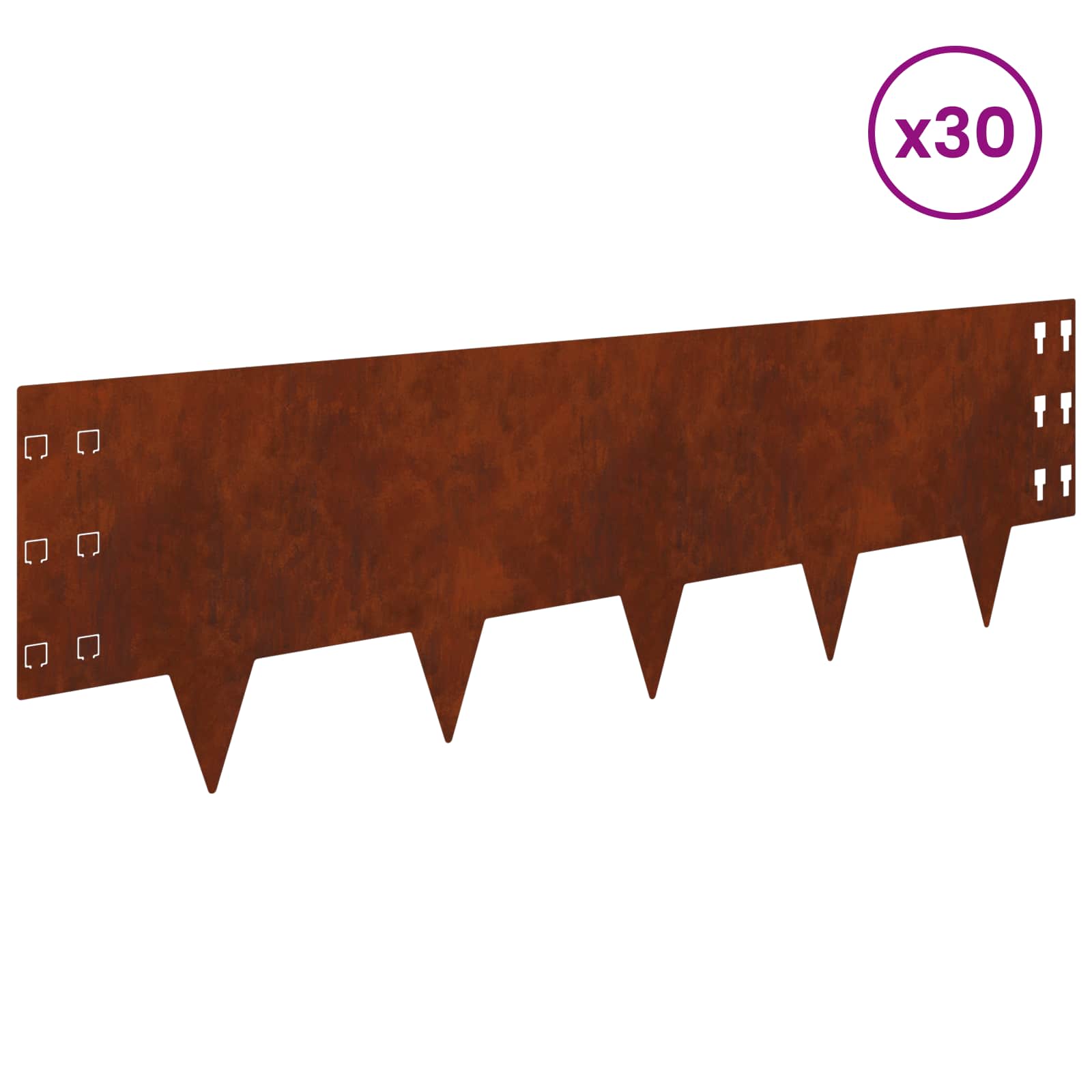 Vejo kraštas 30 pcs 100 x 30 cm Plienas Rūdijanti